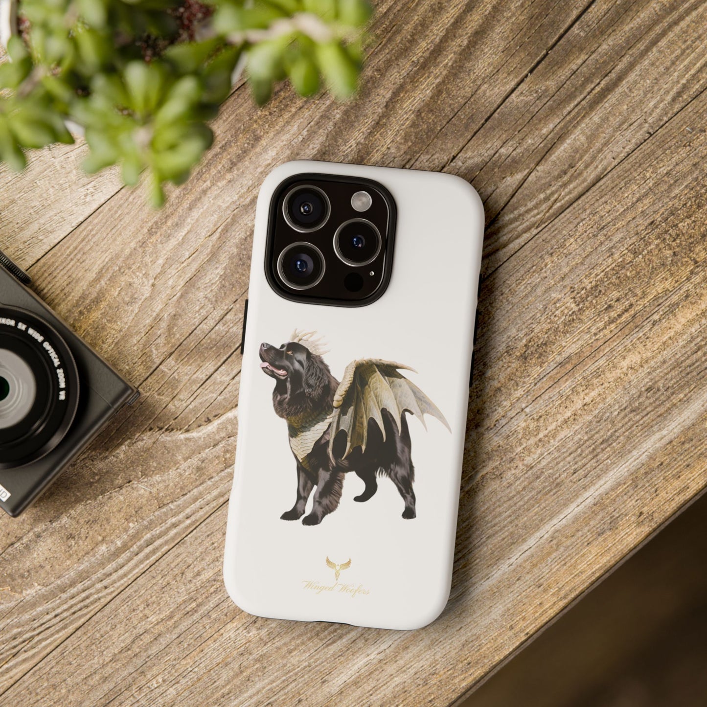 Magical Newfoundland Dog Phone Case - Tough & Stylish Cover with Winged Canine Design