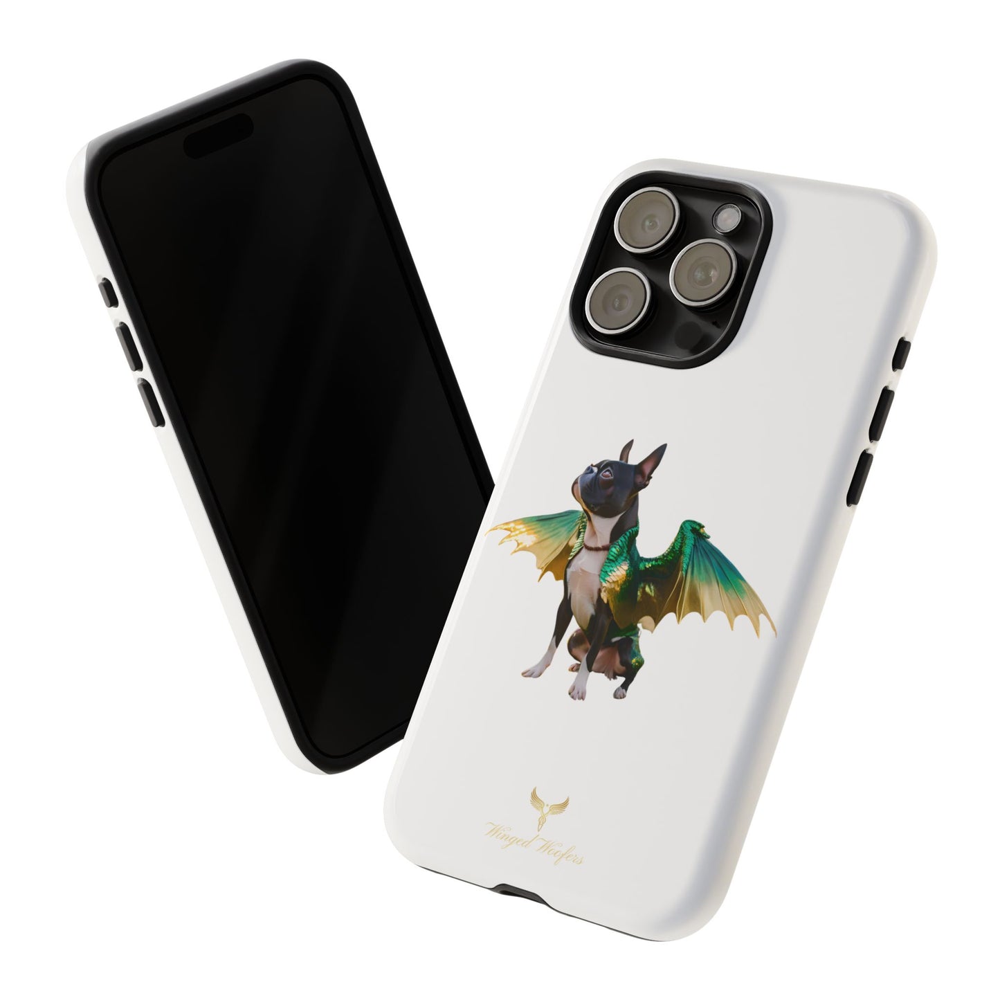 Fantasy Boston Terrier Dog Case - Tough Pet Protection with Wings Design