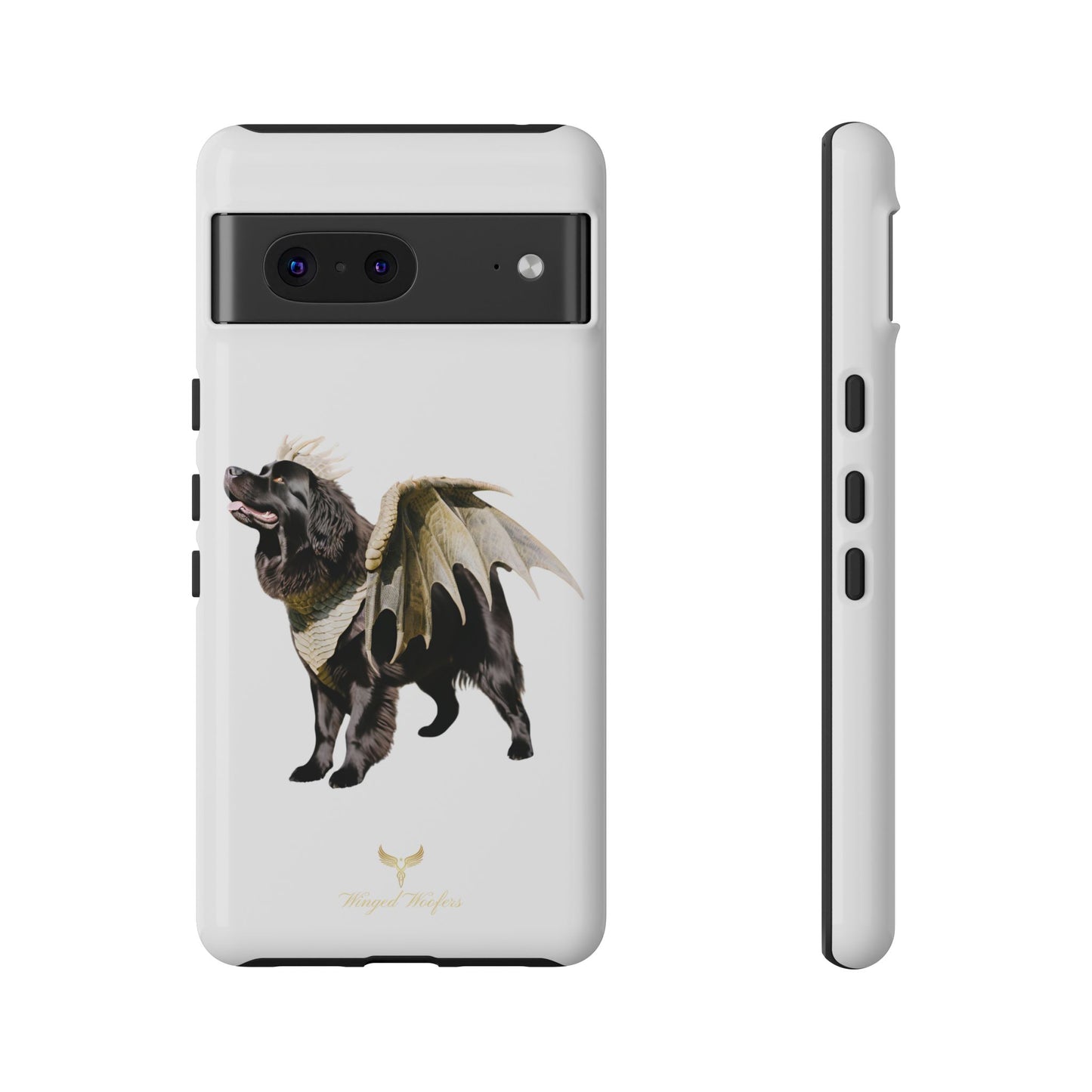 Magical Newfoundland Dog Phone Case - Tough & Stylish Cover with Winged Canine Design