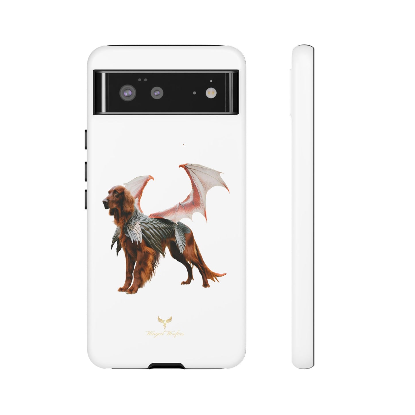 Fantasy Irish Setter with Dragon Wings Phone Case - Tough Cases with Winged Dog Design