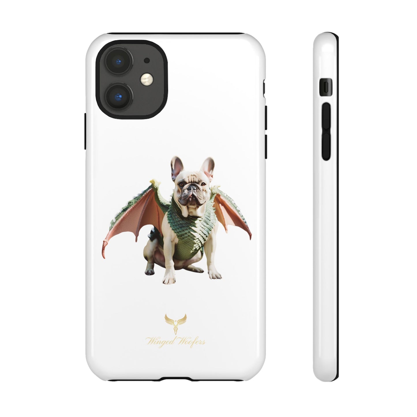 Fantasy French Bulldog Pet Phone Case with Dog in Wings Design