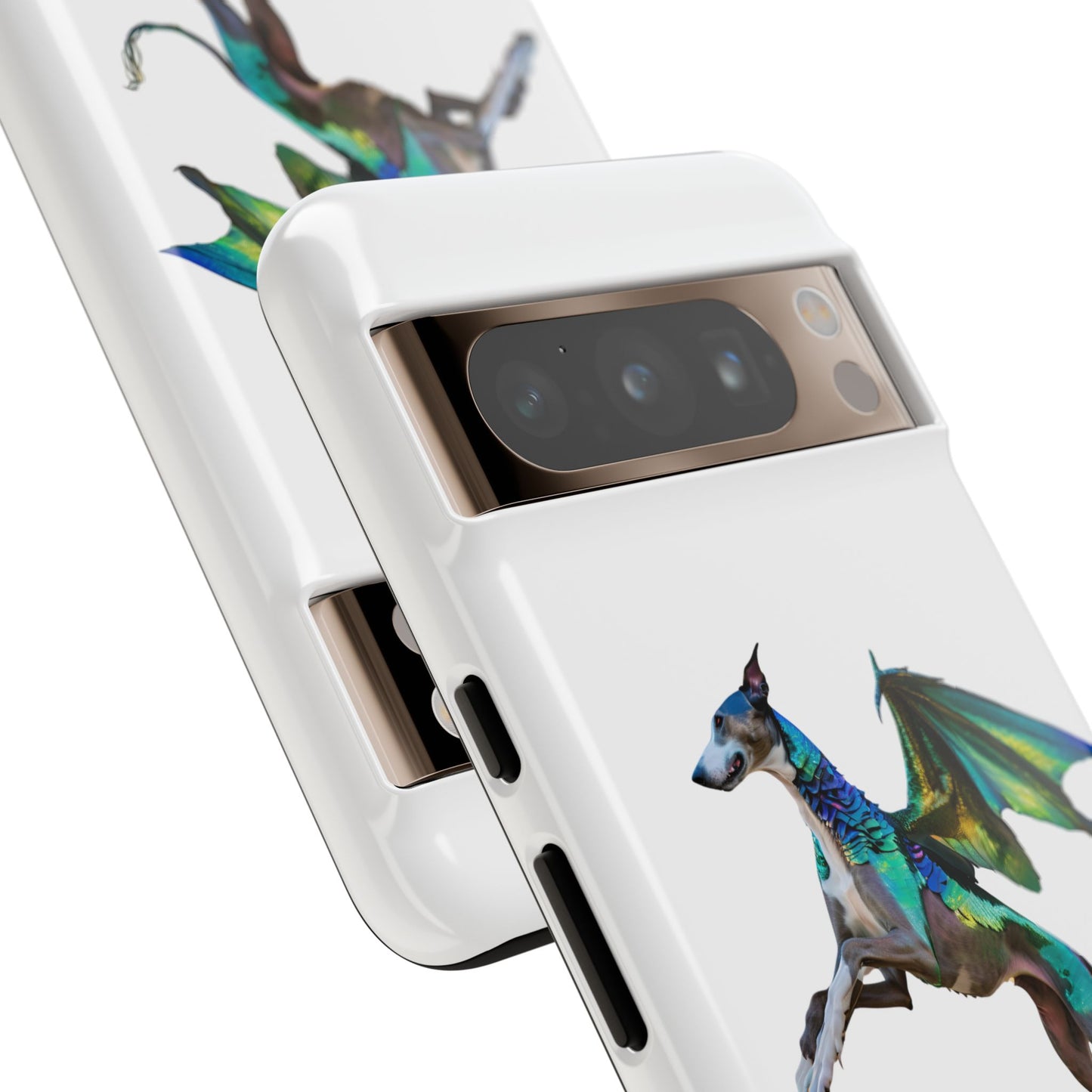 Fantasy Greyhound Dog Phone Case - Whimsical Winged Design for Pet Lovers