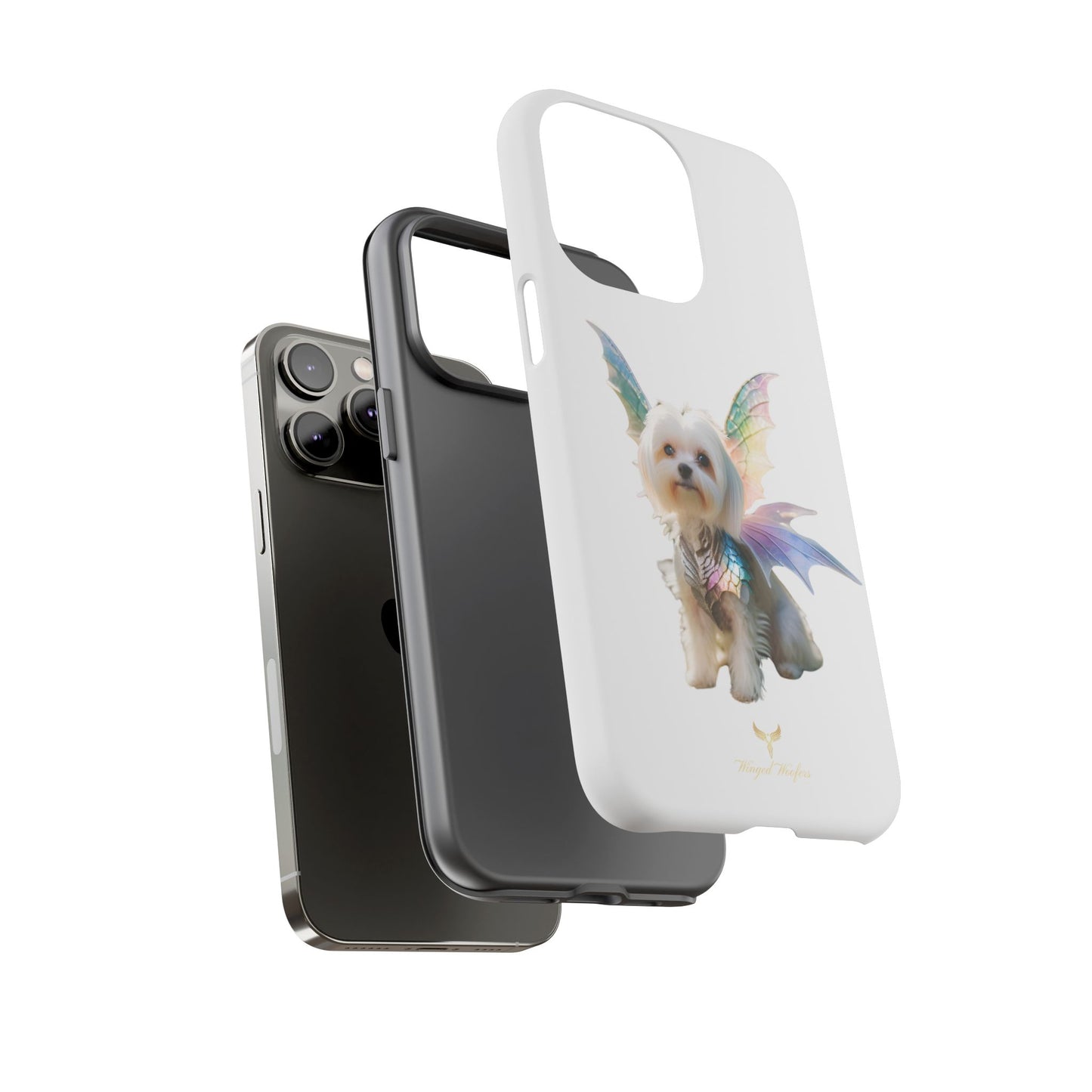 Maltese Dog with Wings Tough Phone Cases