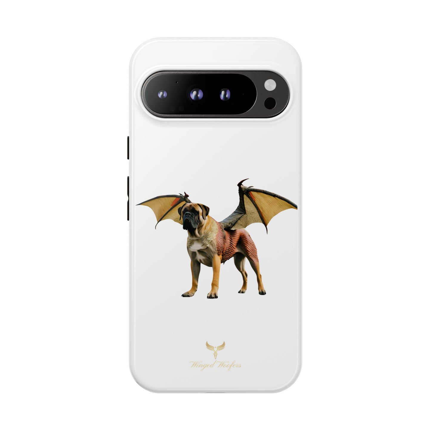 Fantasy Bullmastiff Dog Dragon Phone Case - Tough Cases with Winged Design