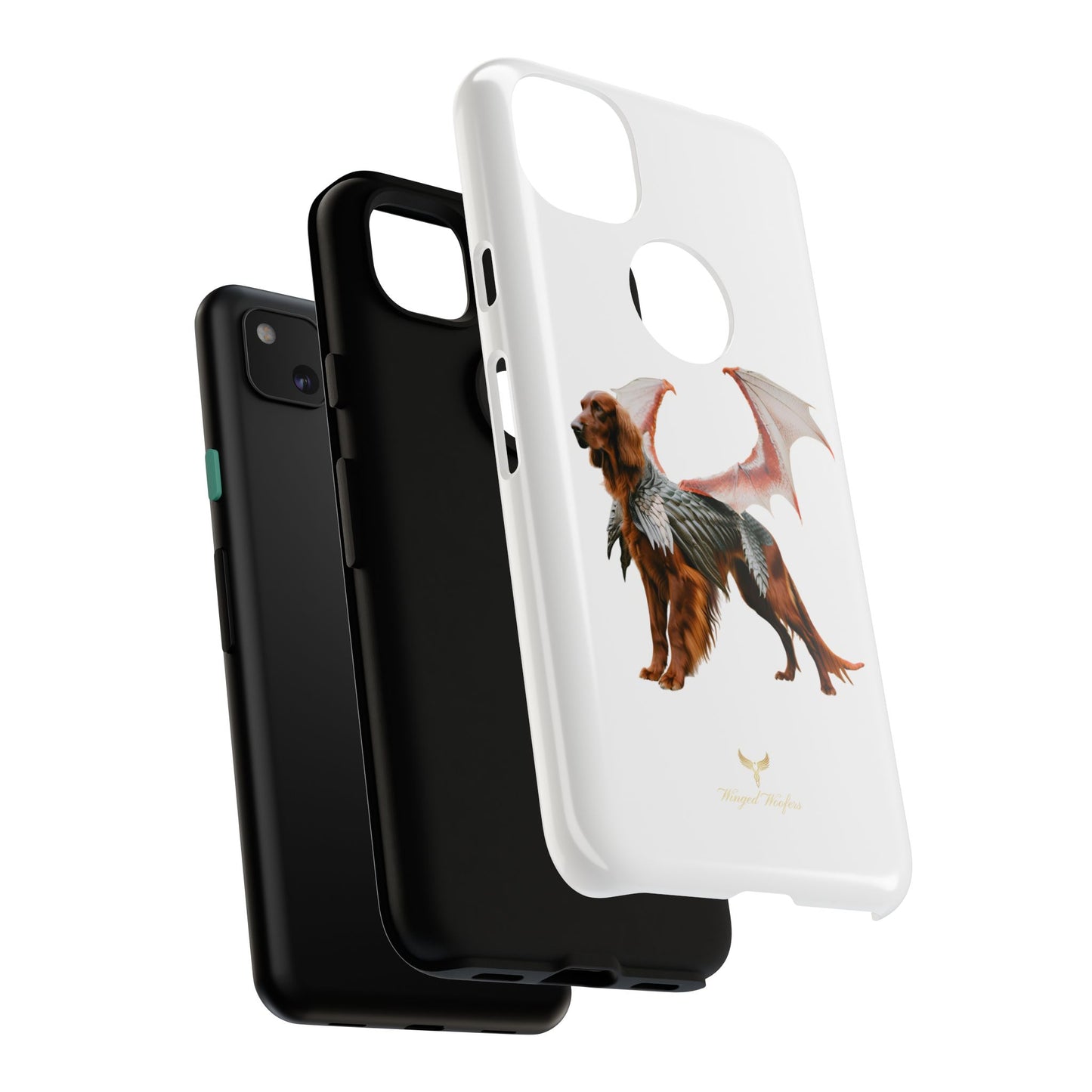 Fantasy Irish Setter with Dragon Wings Phone Case - Tough Cases with Winged Dog Design