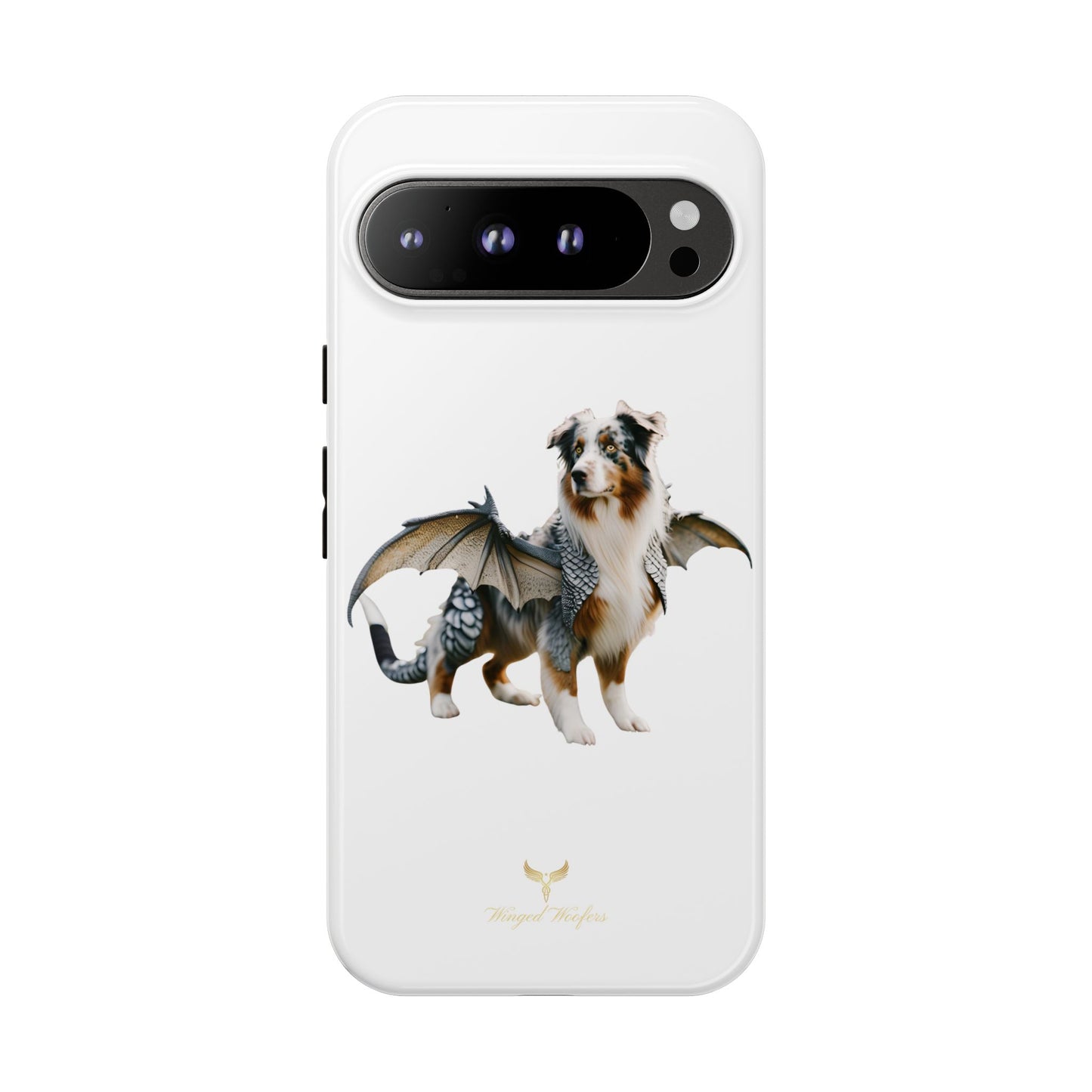 Fantasy Australian Shepherd Dog Phone Case with Wings - Tough Cases for Animal Lovers