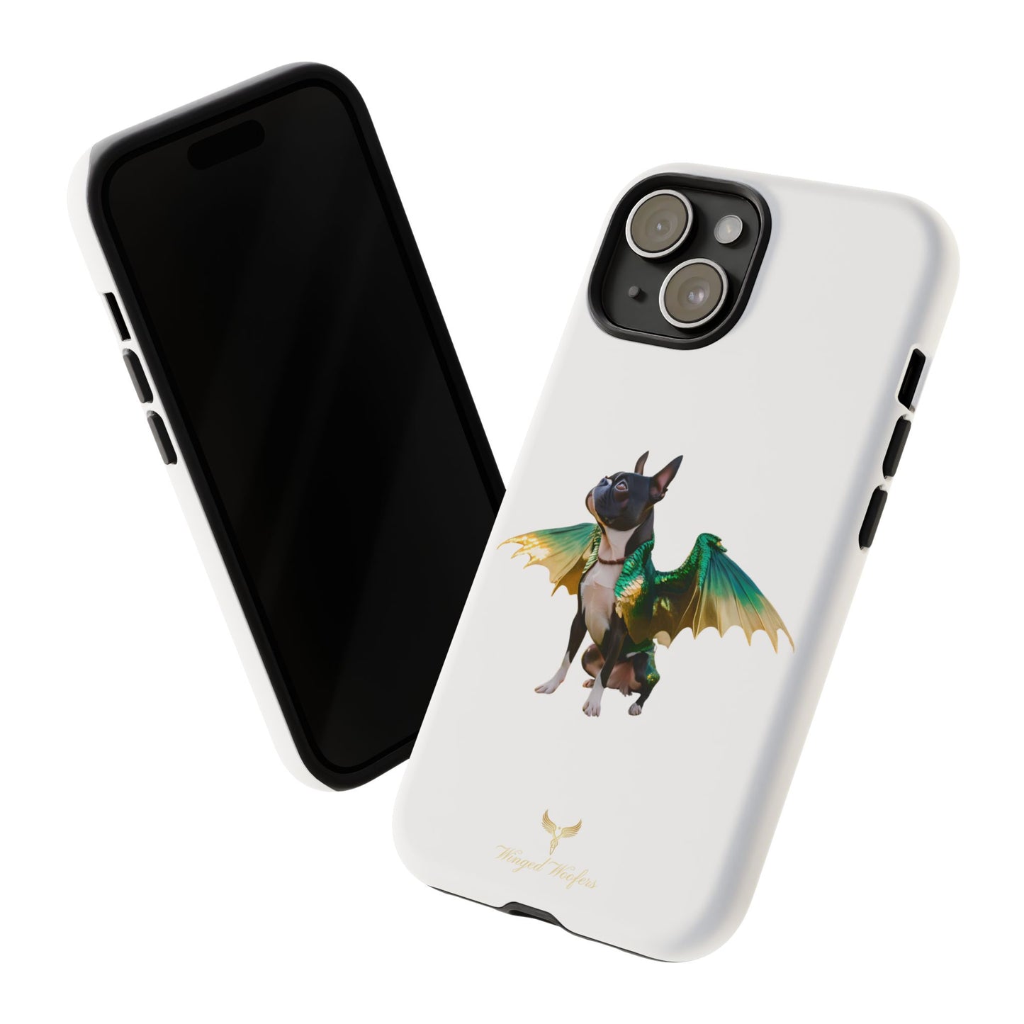 Fantasy Boston Terrier Dog Case - Tough Pet Protection with Wings Design