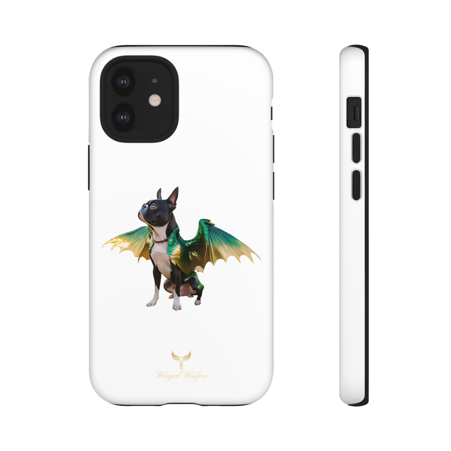 Fantasy Boston Terrier Dog Case - Tough Pet Protection with Wings Design