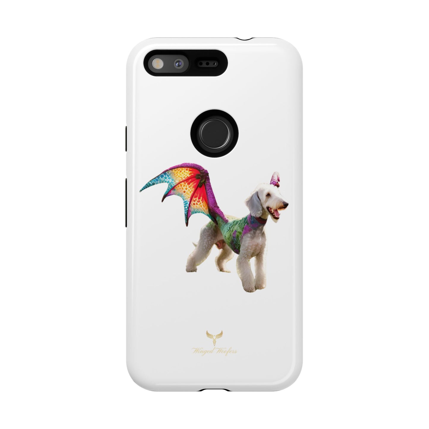 Mythical Bedlington Terrier with Wings Dog iPhone Case | Tough Cases for Pet Lovers