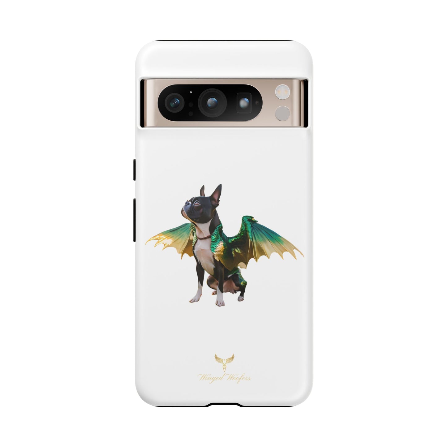 Fantasy Boston Terrier Dog Case - Tough Pet Protection with Wings Design