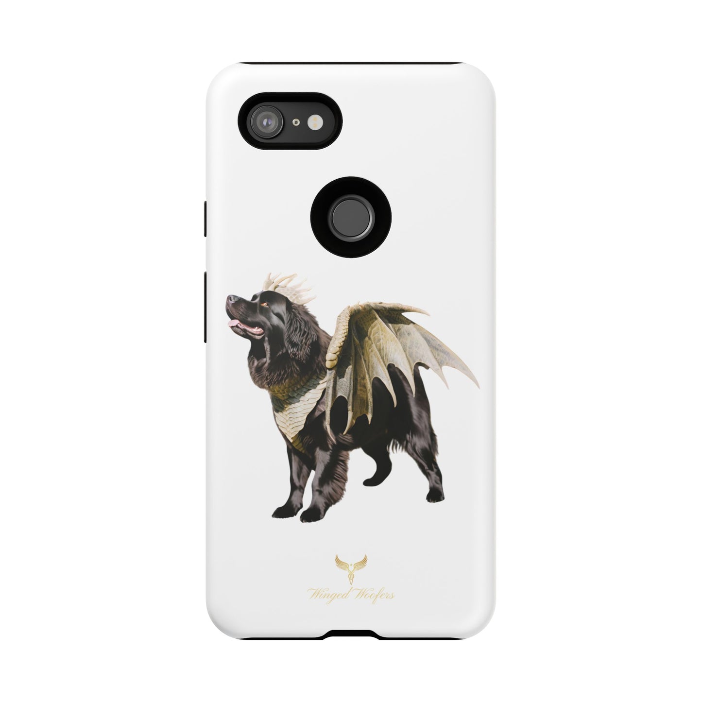 Magical Newfoundland Dog Phone Case - Tough & Stylish Cover with Winged Canine Design