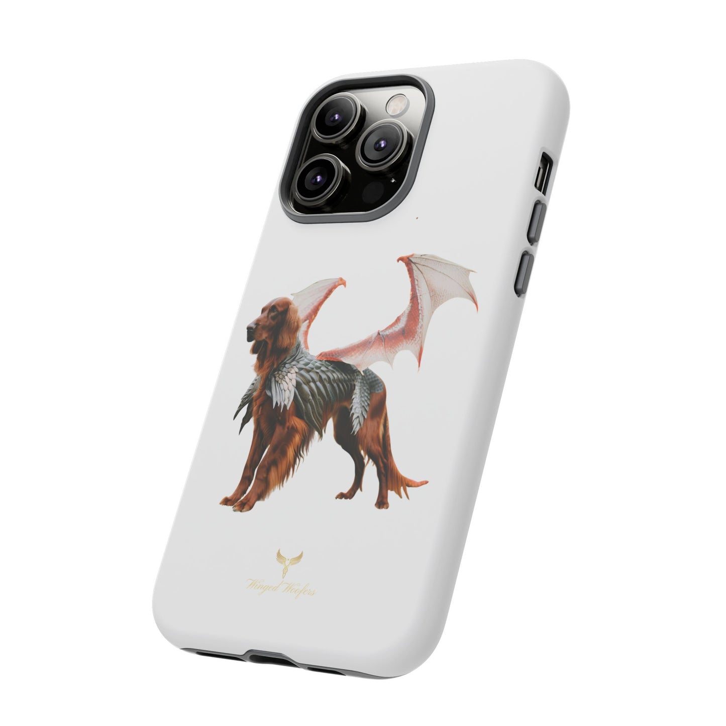 Fantasy Irish Setter with Dragon Wings Phone Case - Tough Cases with Winged Dog Design