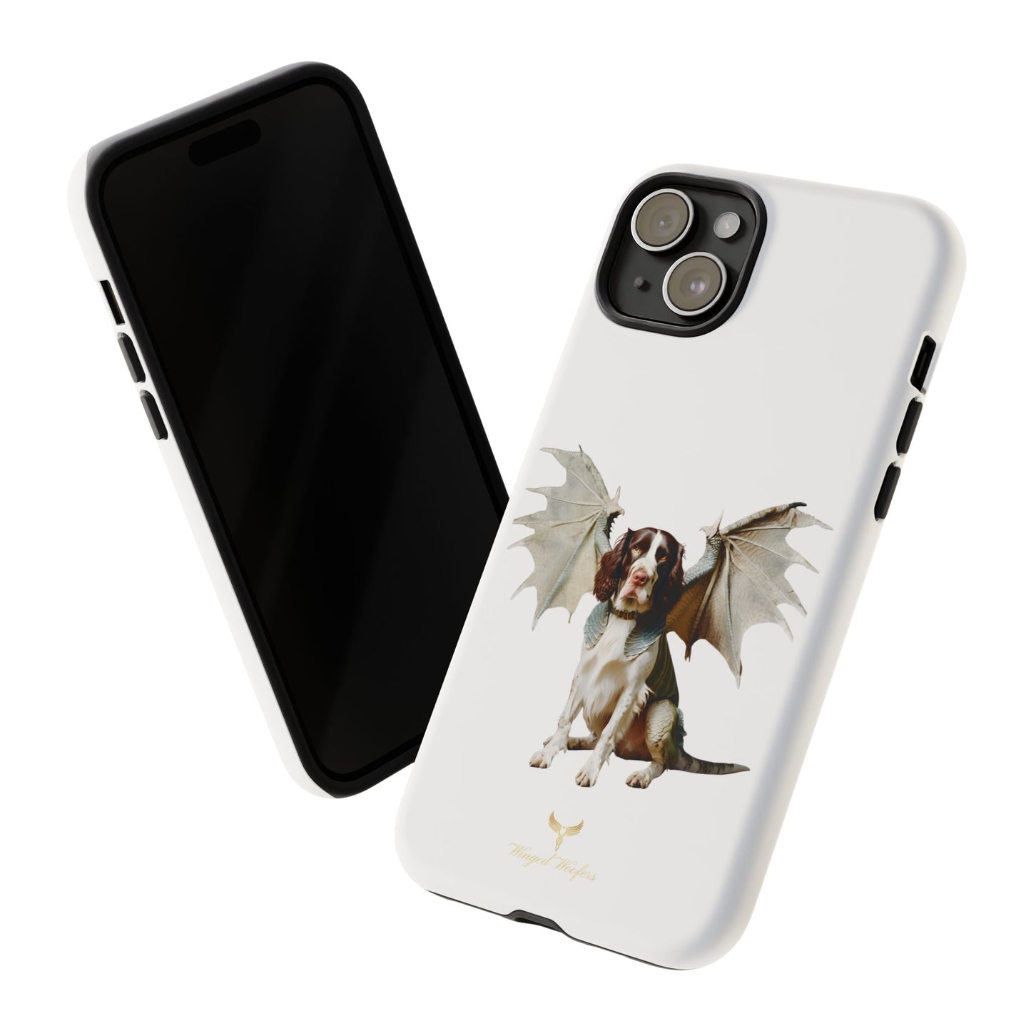 Fantasy Springer Spaniel Dog Phone Case - Tough Cases with Winged Companion Design