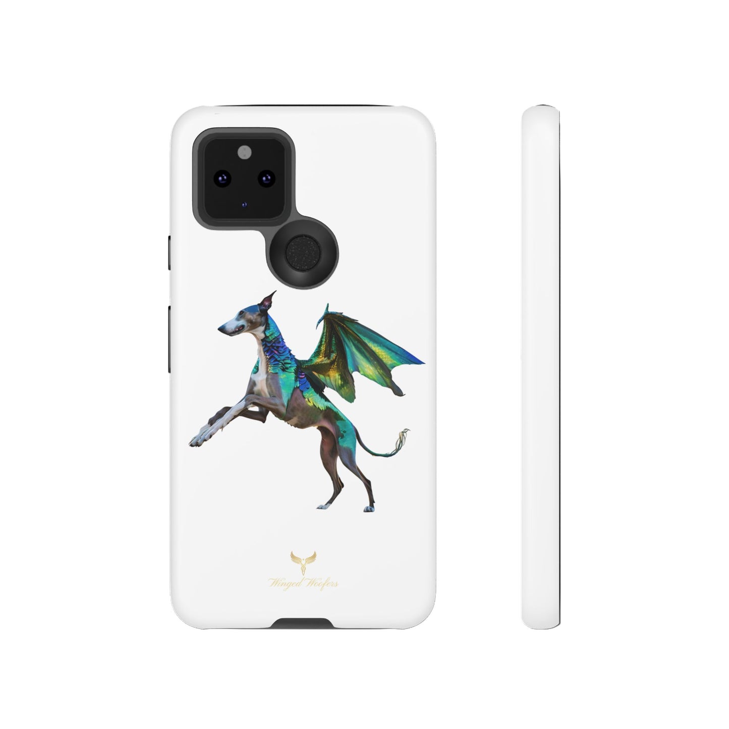 Fantasy Greyhound Dog Phone Case - Whimsical Winged Design for Pet Lovers