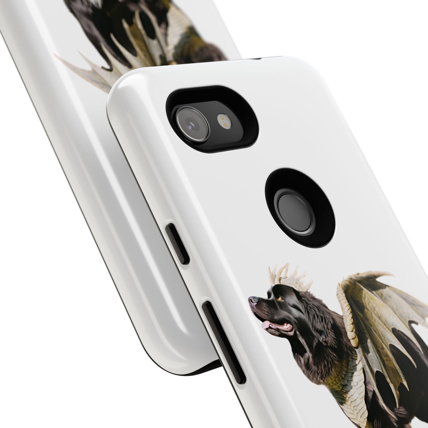 Magical Newfoundland Dog Phone Case - Tough & Stylish Cover with Winged Canine Design