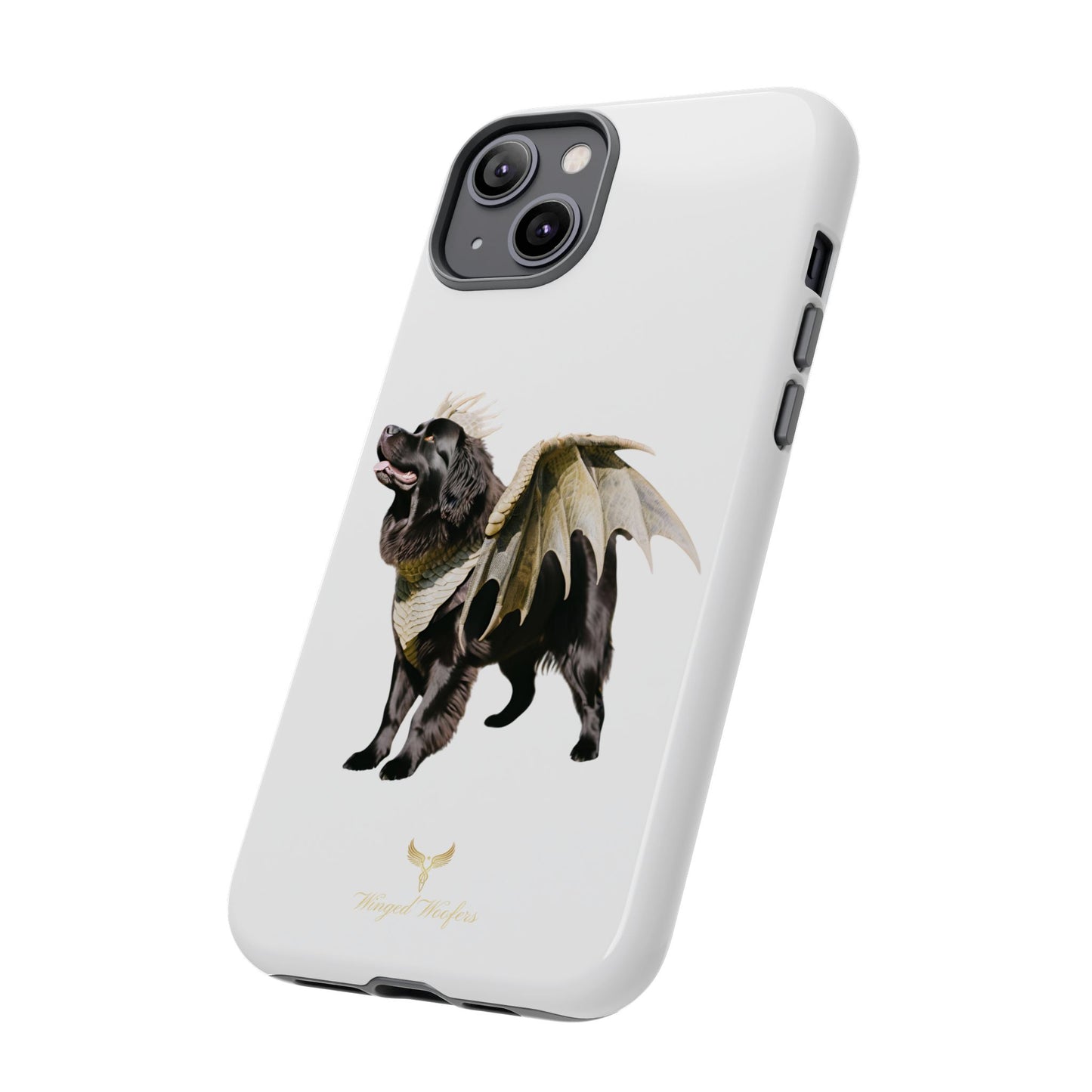 Magical Newfoundland Dog Phone Case - Tough & Stylish Cover with Winged Canine Design