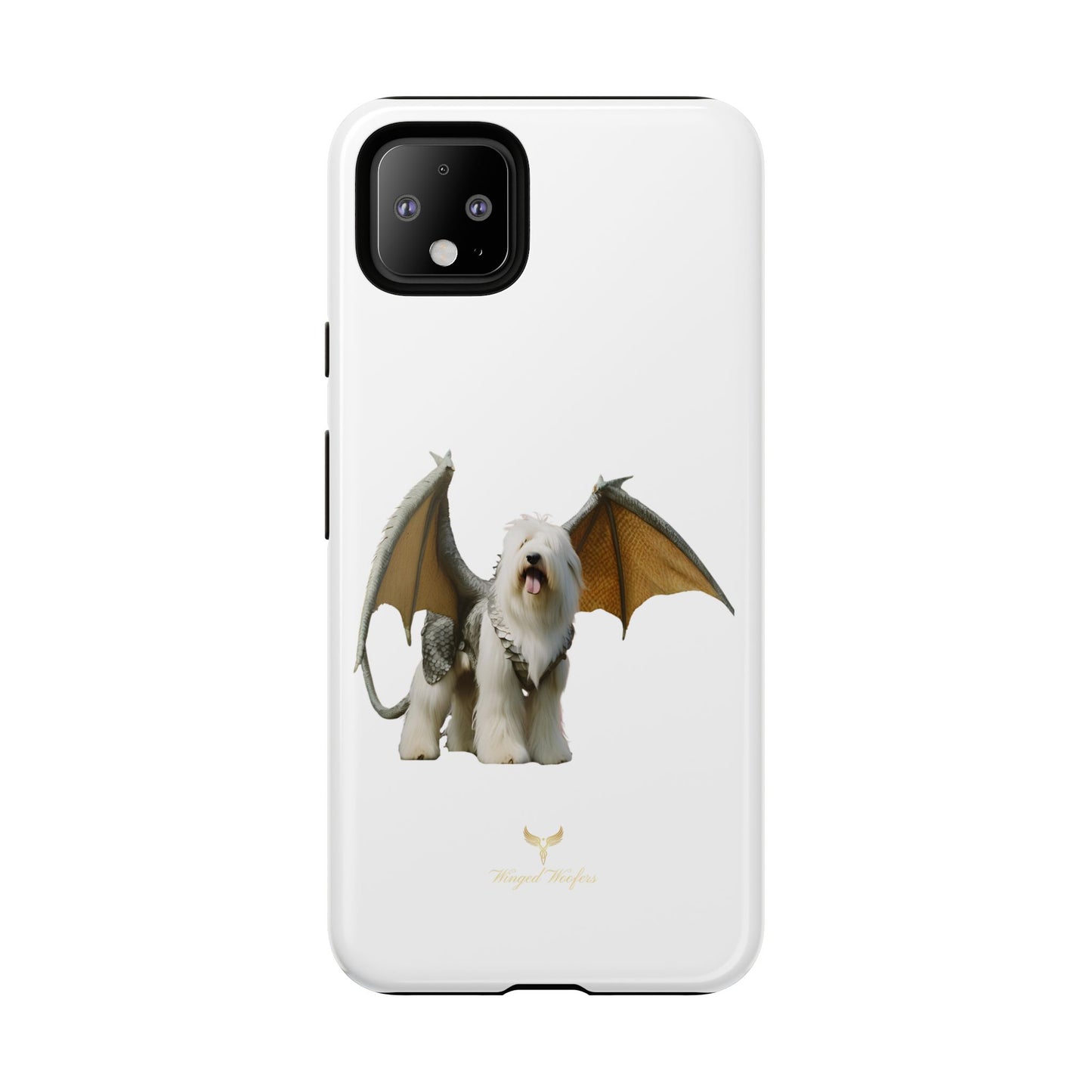 Fantasy Old English Sheepdog Phone Case - Tough Cases with Unique Dragon Wings Design