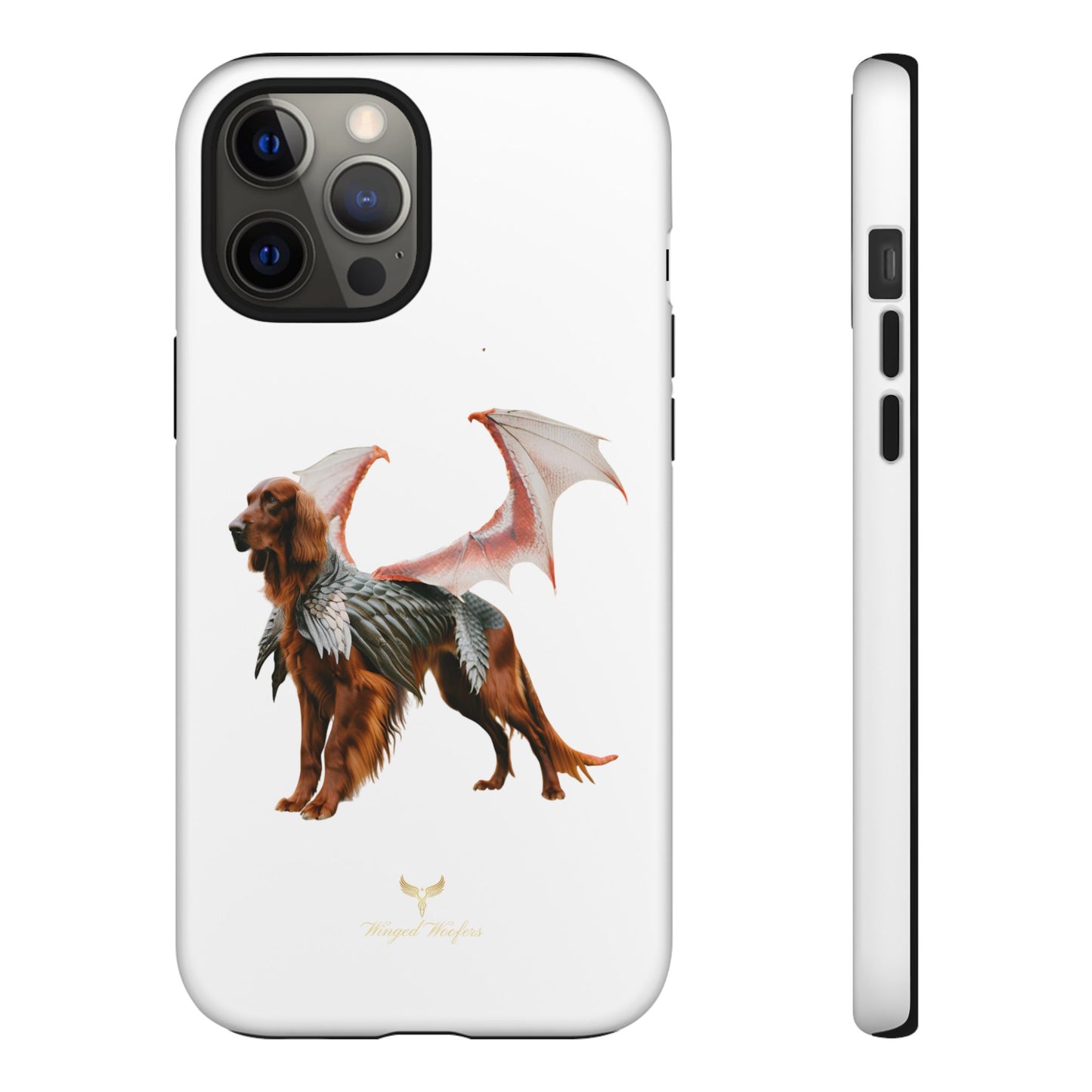 Fantasy Irish Setter with Dragon Wings Phone Case - Tough Cases with Winged Dog Design