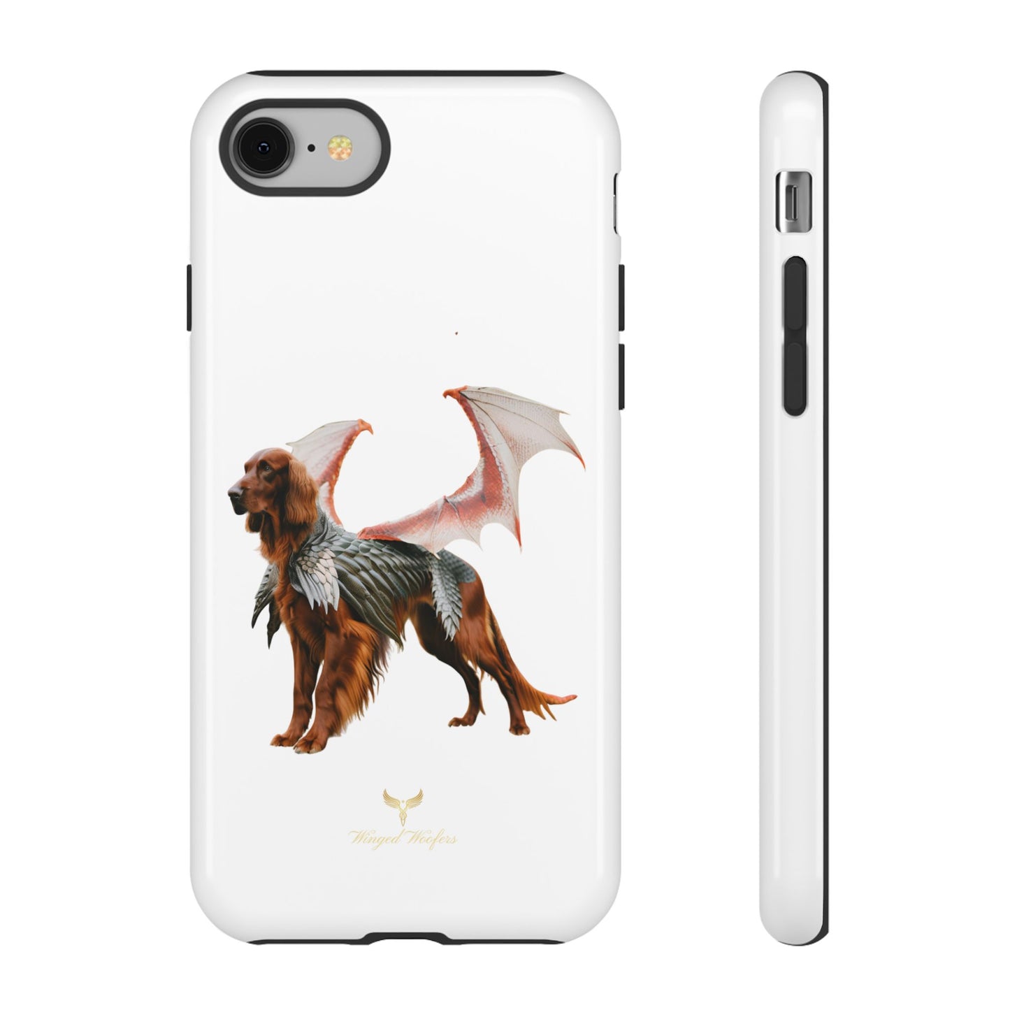 Fantasy Irish Setter with Dragon Wings Phone Case - Tough Cases with Winged Dog Design