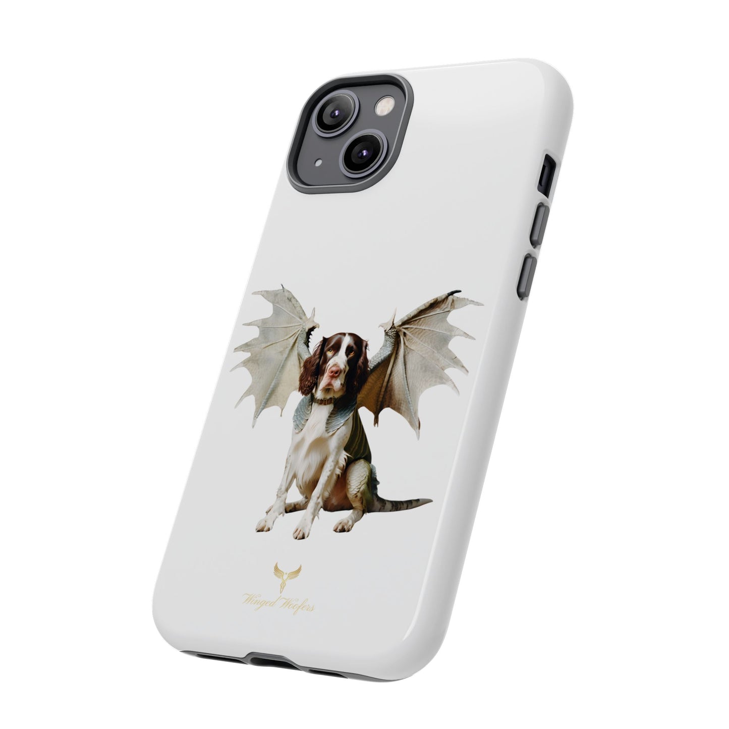 Fantasy Springer Spaniel Dog Phone Case - Tough Cases with Winged Companion Design