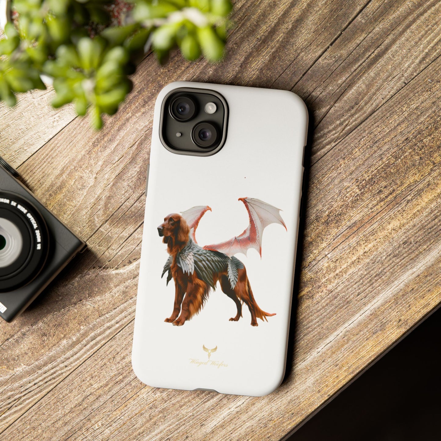 Fantasy Irish Setter with Dragon Wings Phone Case - Tough Cases with Winged Dog Design