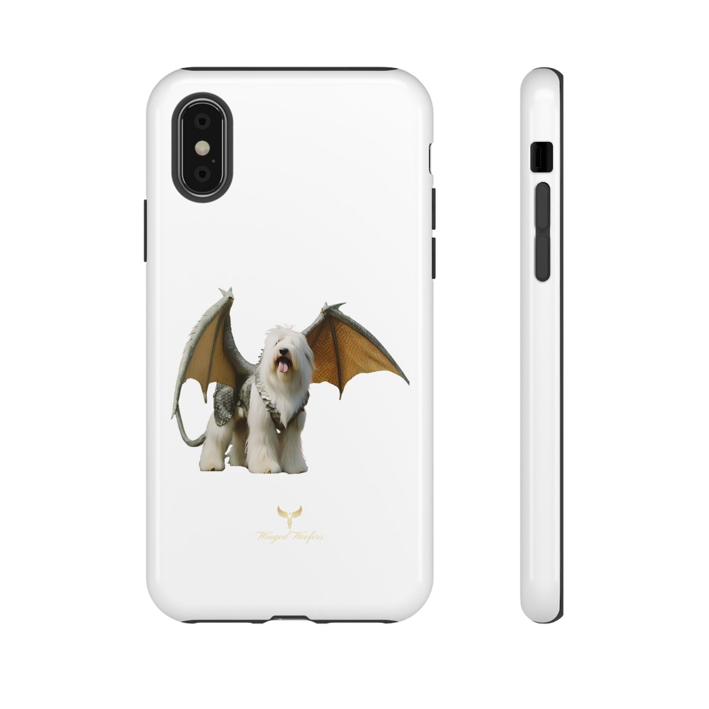 Fantasy Old English Sheepdog Phone Case - Tough Cases with Unique Dragon Wings Design