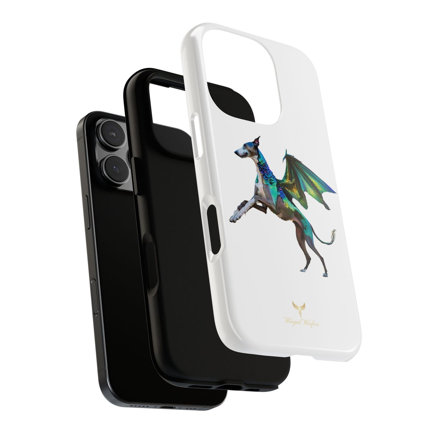 Fantasy Greyhound Dog Phone Case - Whimsical Winged Design for Pet Lovers