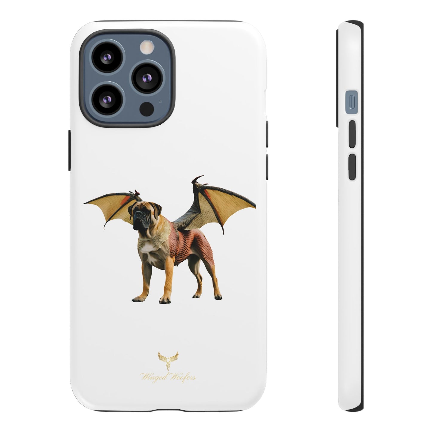 Fantasy Bullmastiff Dog Dragon Phone Case - Tough Cases with Winged Design