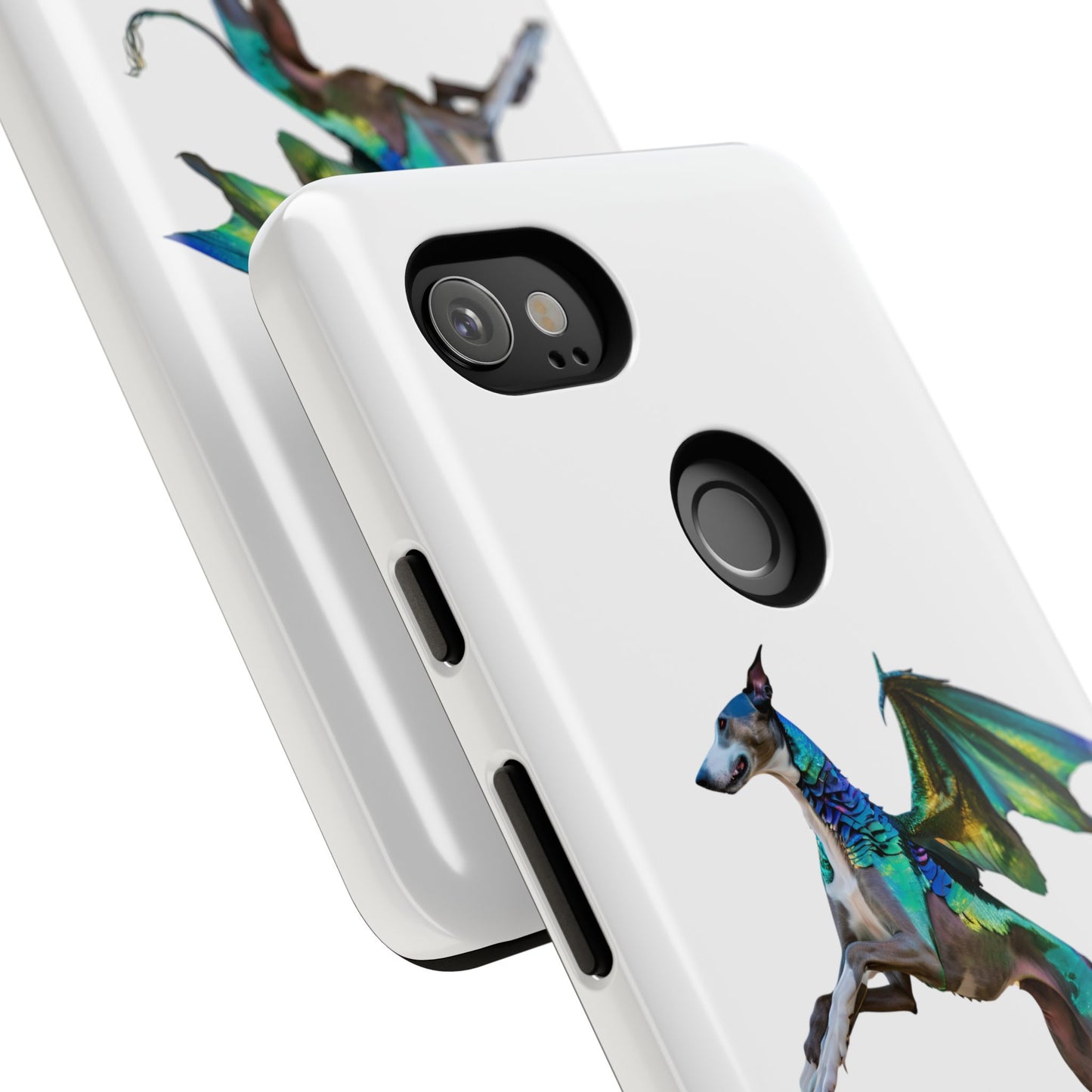 Fantasy Greyhound Dog Phone Case - Whimsical Winged Design for Pet Lovers