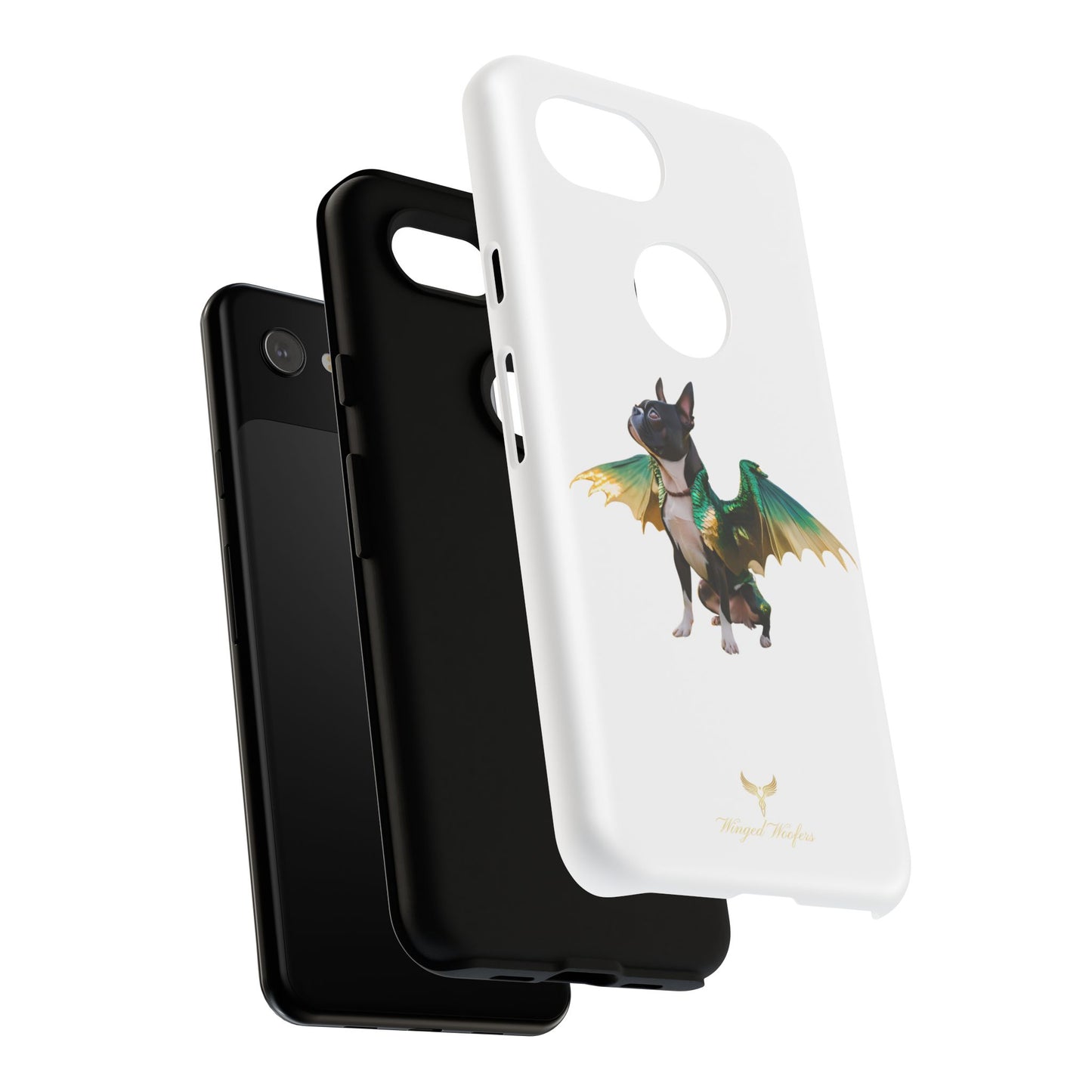 Fantasy Boston Terrier Dog Case - Tough Pet Protection with Wings Design