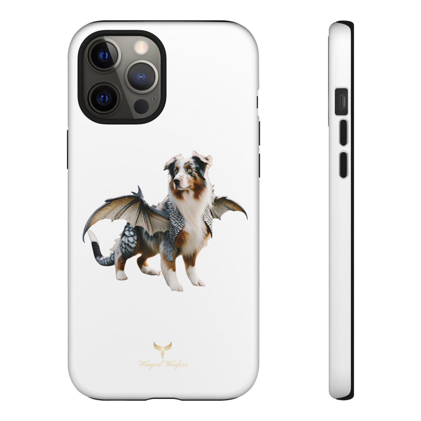 Fantasy Australian Shepherd Dog Phone Case with Wings - Tough Cases for Animal Lovers