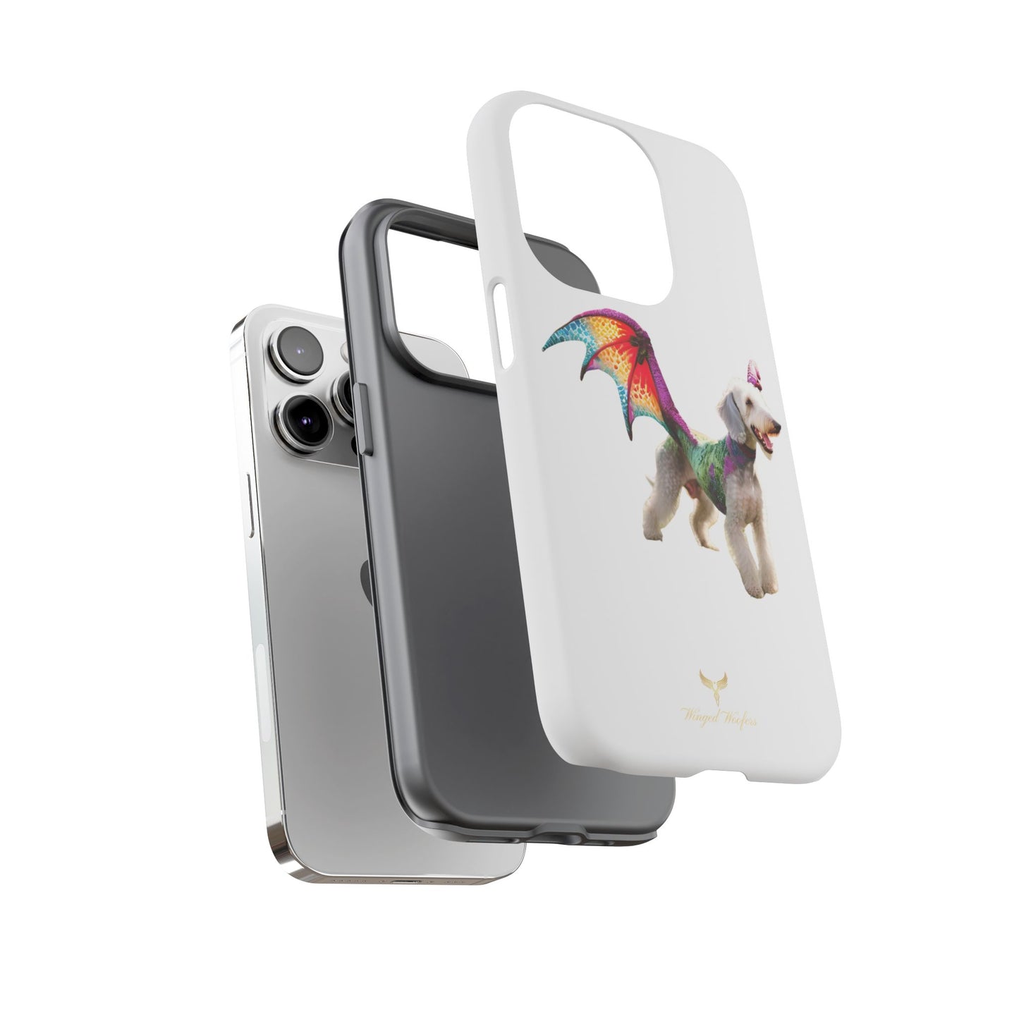 Mythical Bedlington Terrier with Wings Dog iPhone Case | Tough Cases for Pet Lovers