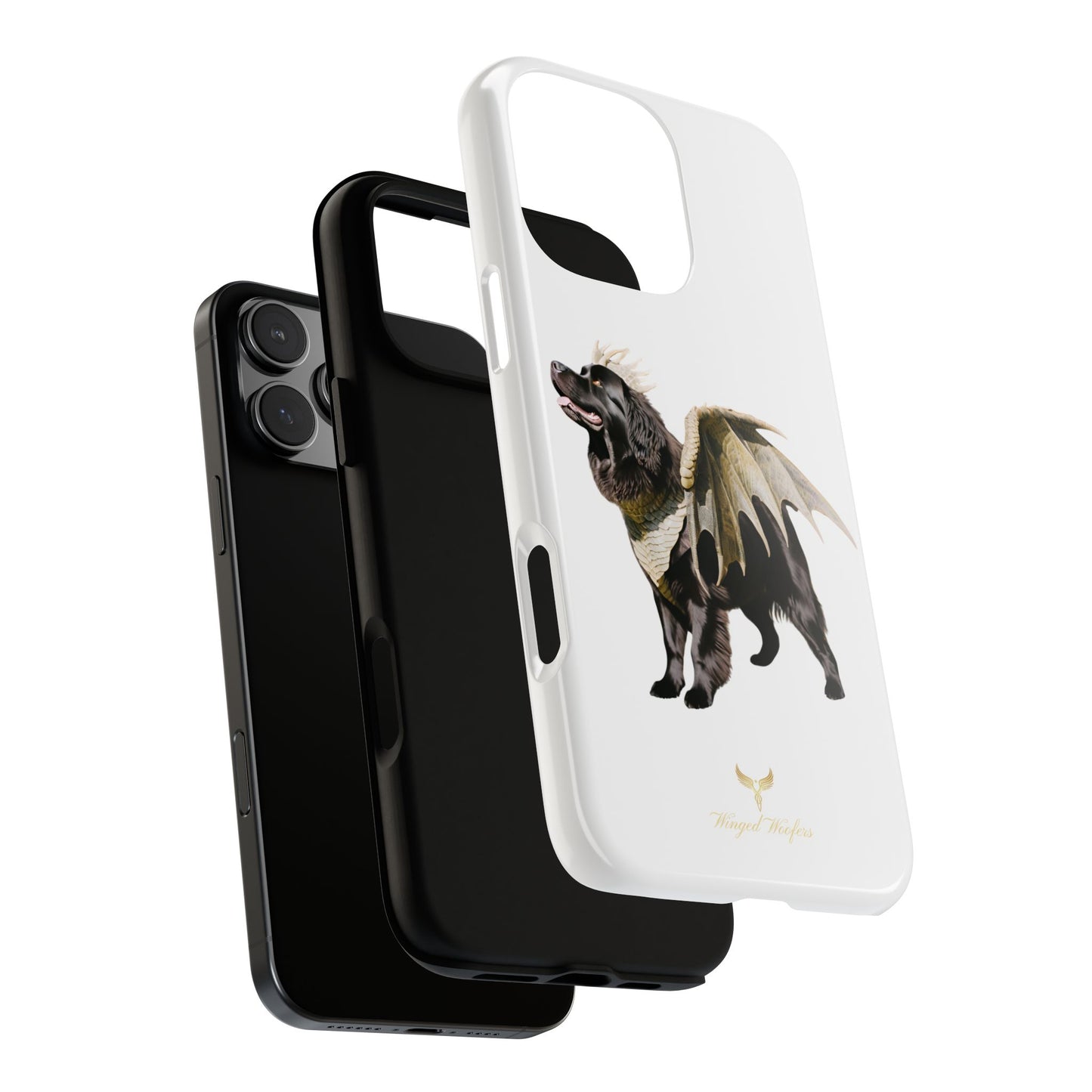 Magical Newfoundland Dog Phone Case - Tough & Stylish Cover with Winged Canine Design