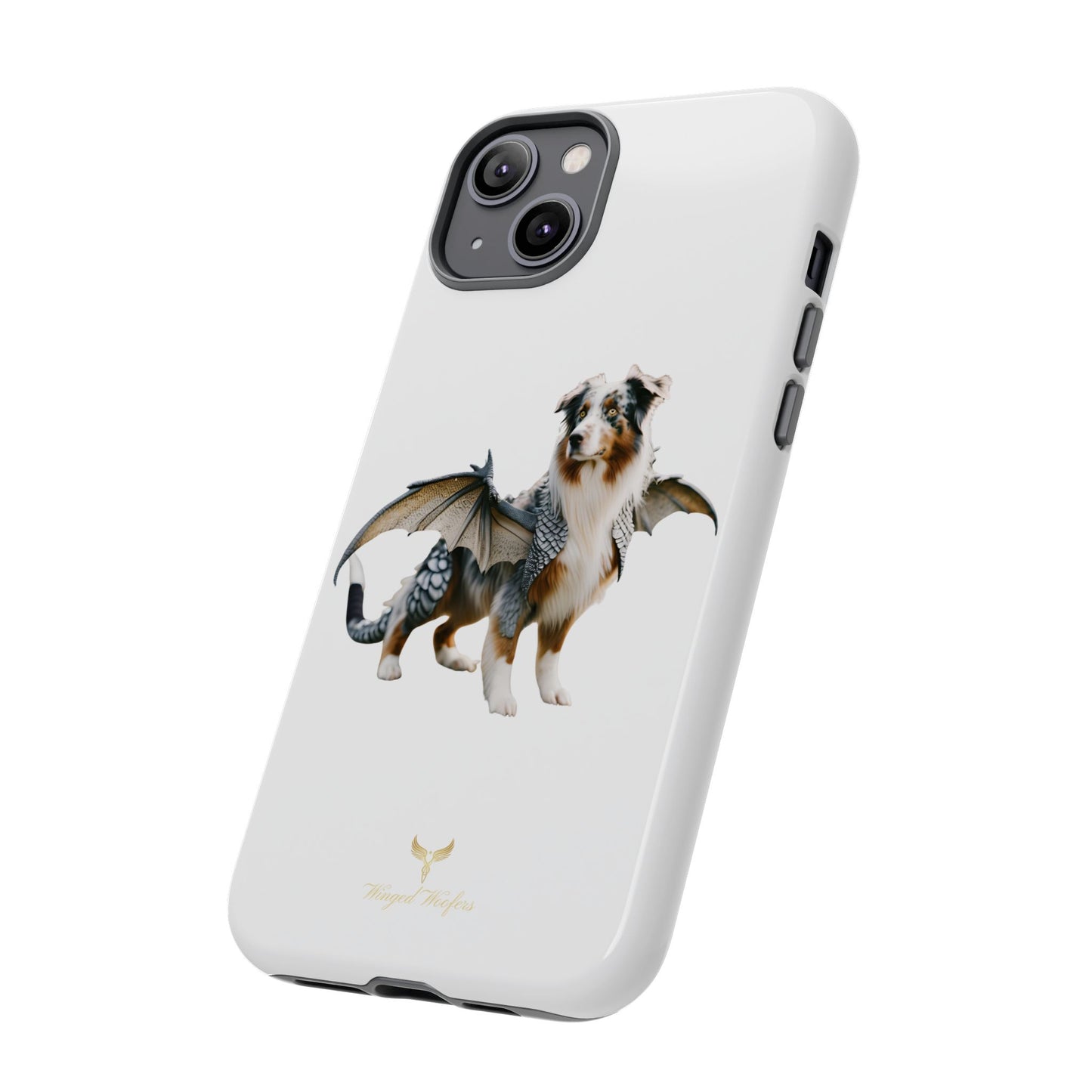 Fantasy Australian Shepherd Dog Phone Case with Wings - Tough Cases for Animal Lovers