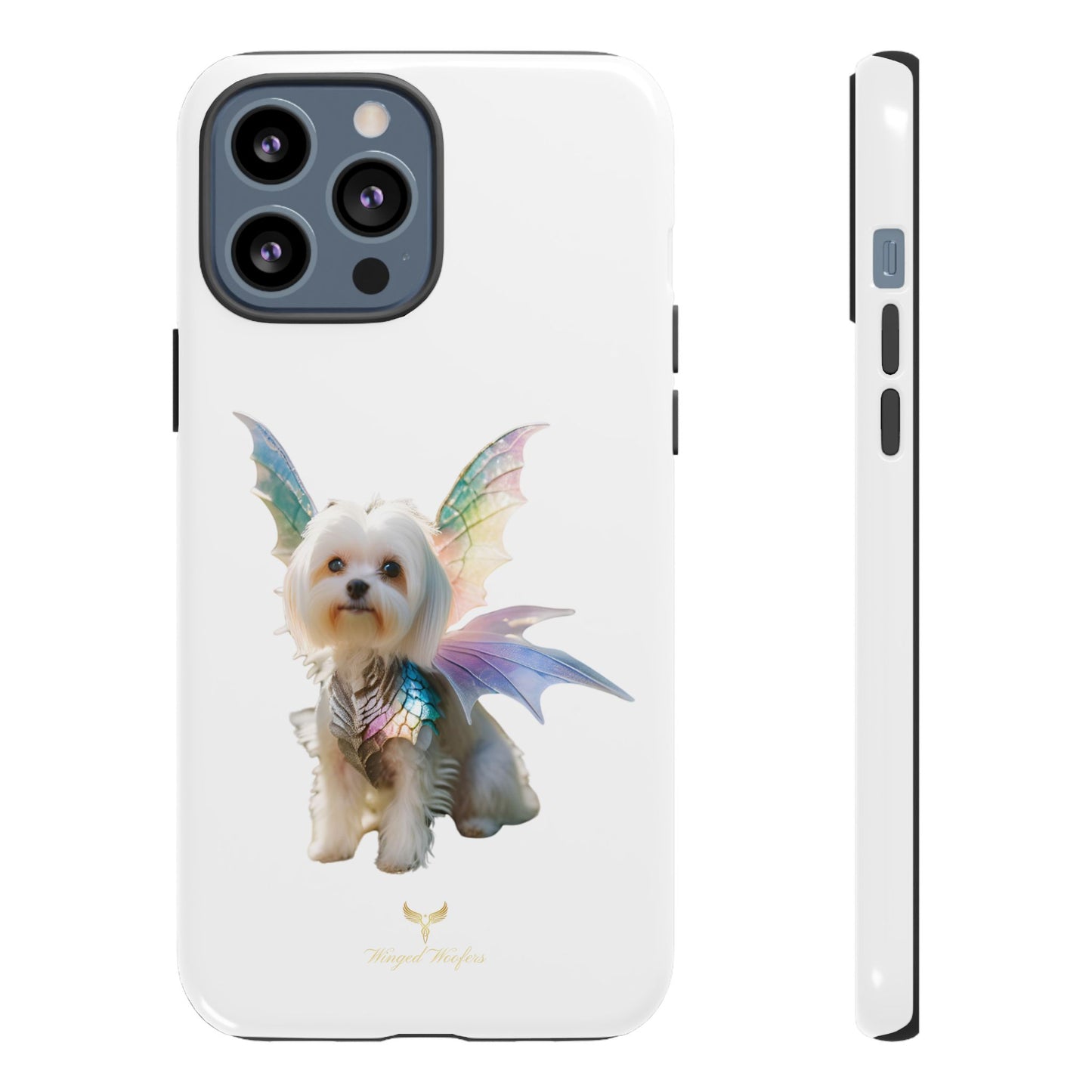 Maltese Dog with Wings Tough Phone Cases