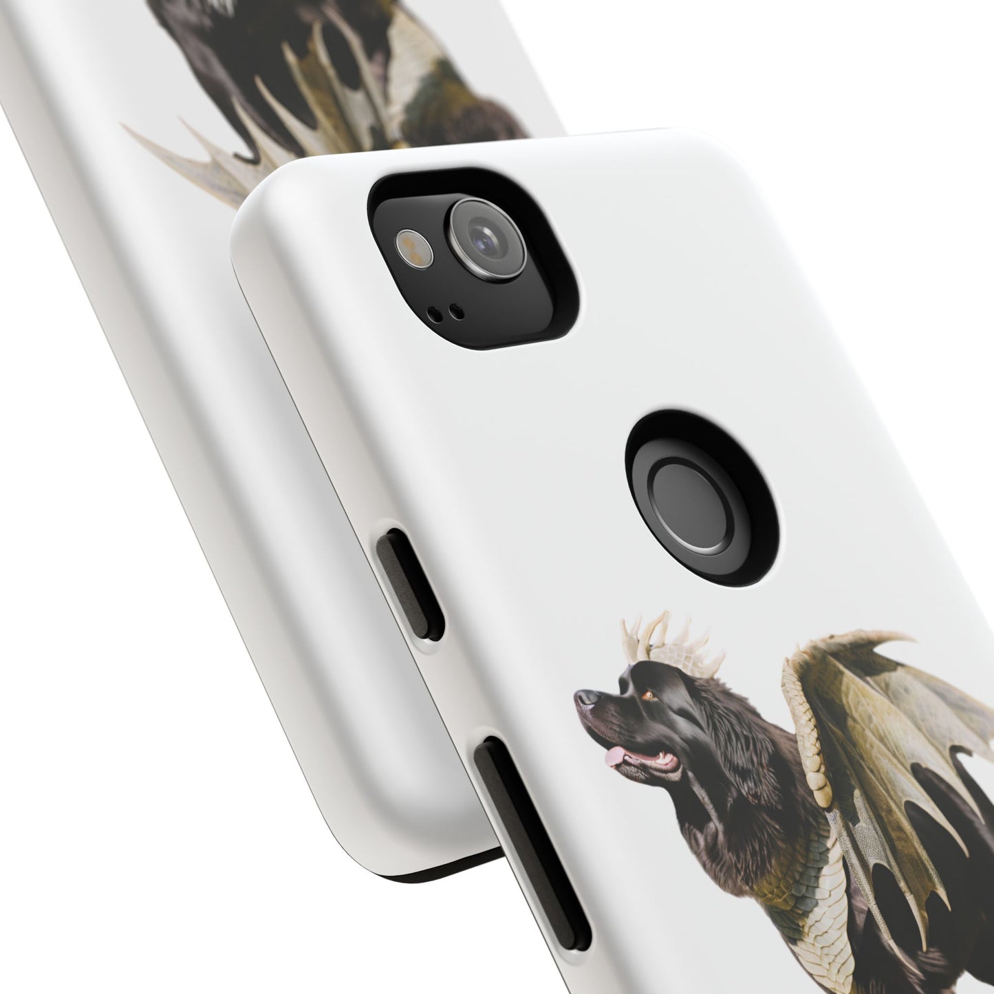 Magical Newfoundland Dog Phone Case - Tough & Stylish Cover with Winged Canine Design