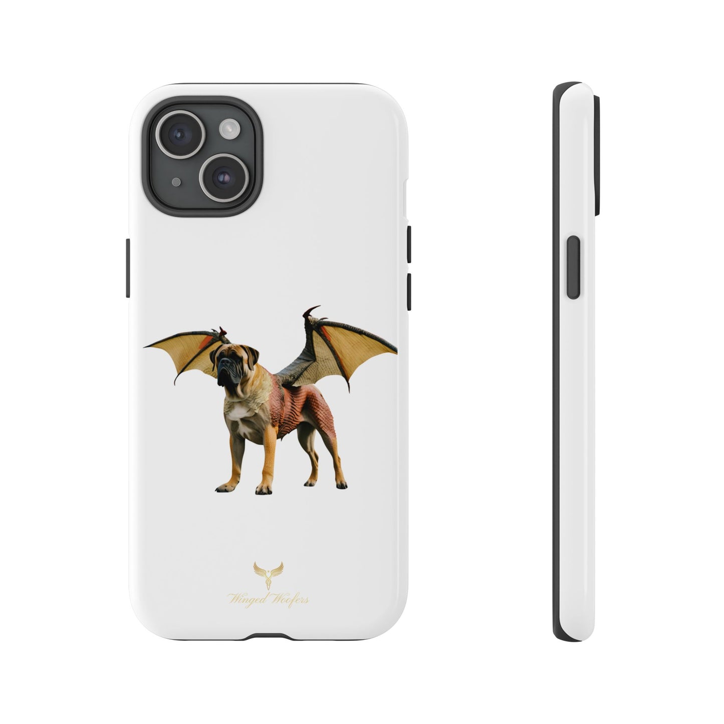 Fantasy Bullmastiff Dog Dragon Phone Case - Tough Cases with Winged Design