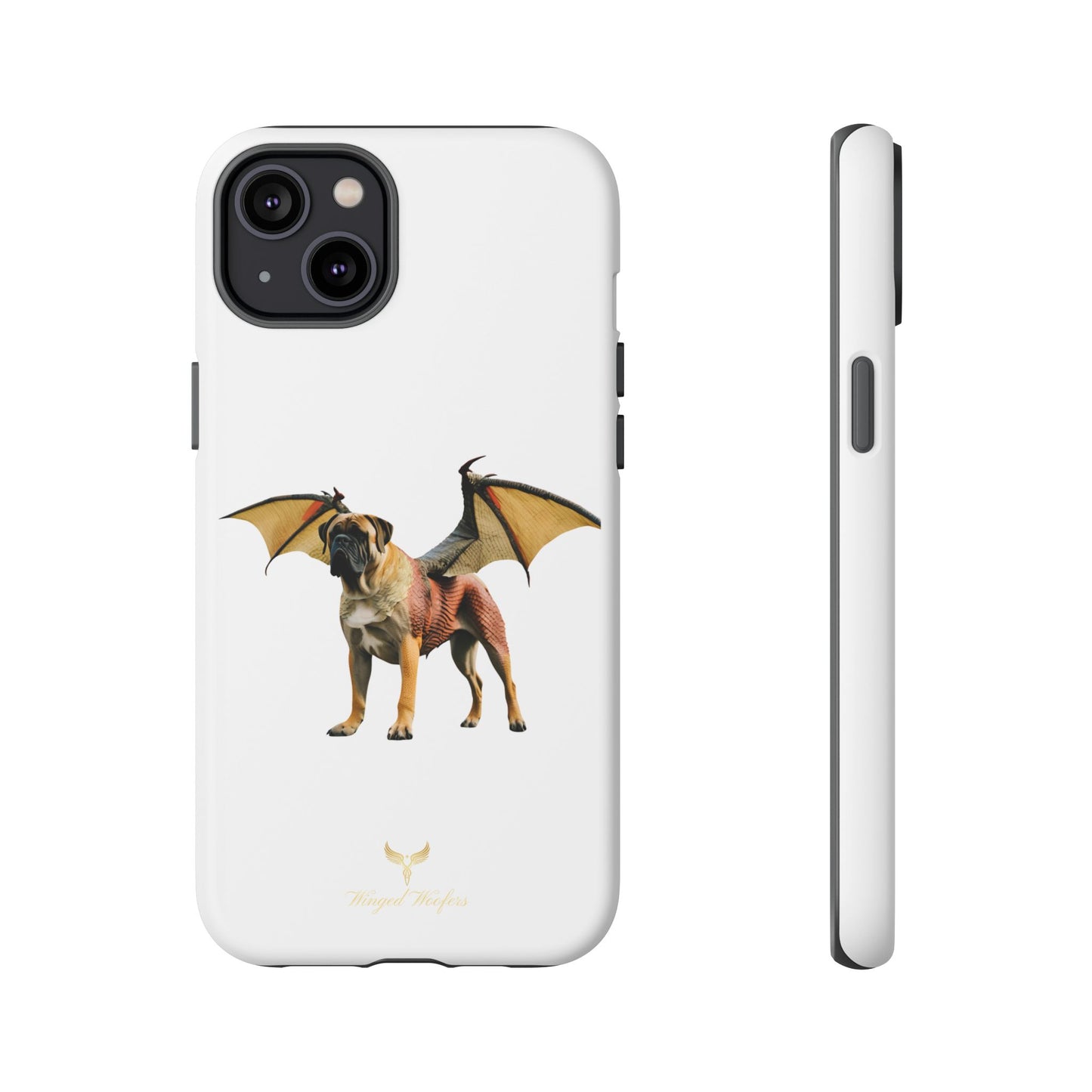 Fantasy Bullmastiff Dog Dragon Phone Case - Tough Cases with Winged Design