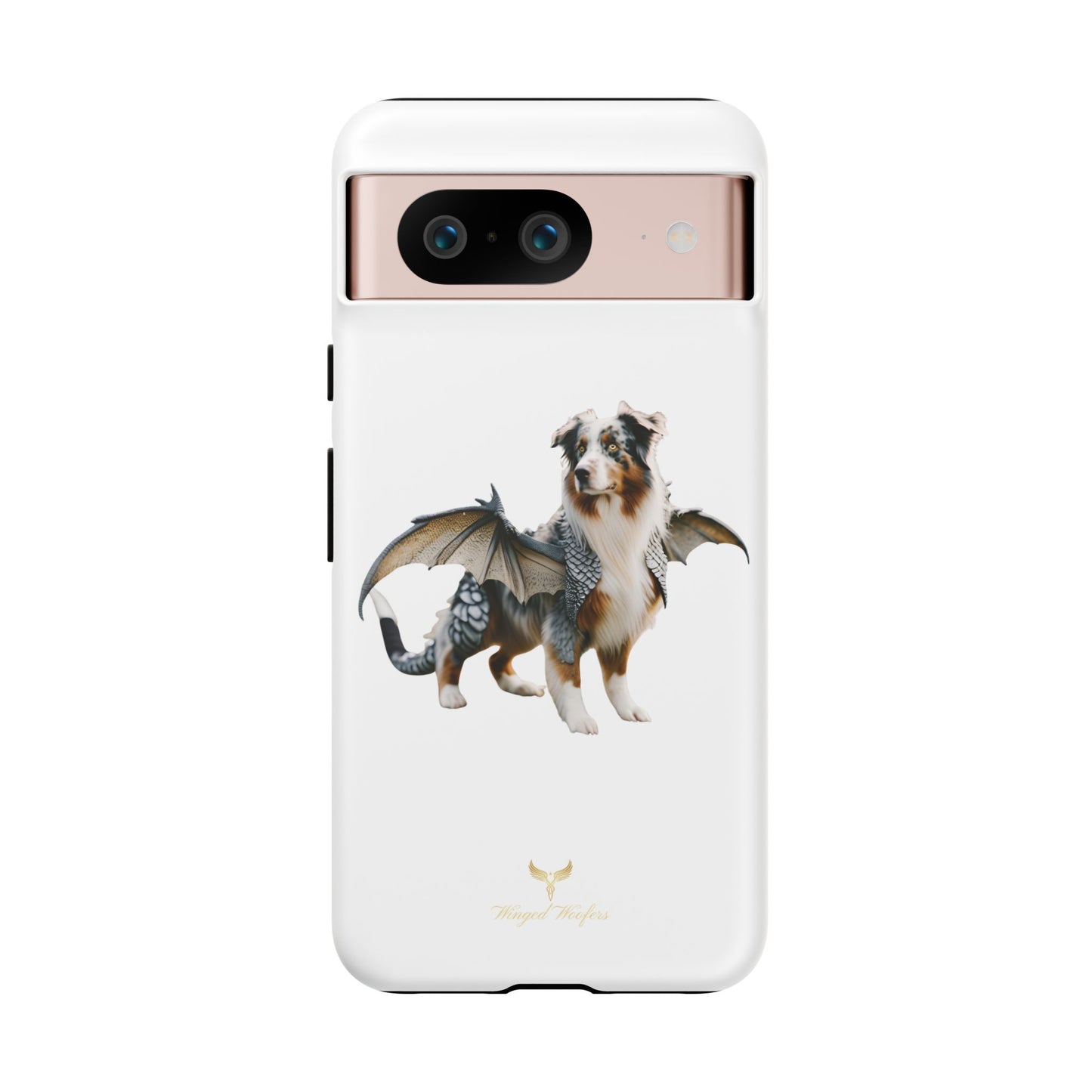 Fantasy Australian Shepherd Dog Phone Case with Wings - Tough Cases for Animal Lovers