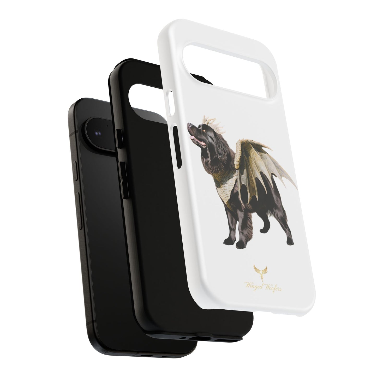 Magical Newfoundland Dog Phone Case - Tough & Stylish Cover with Winged Canine Design