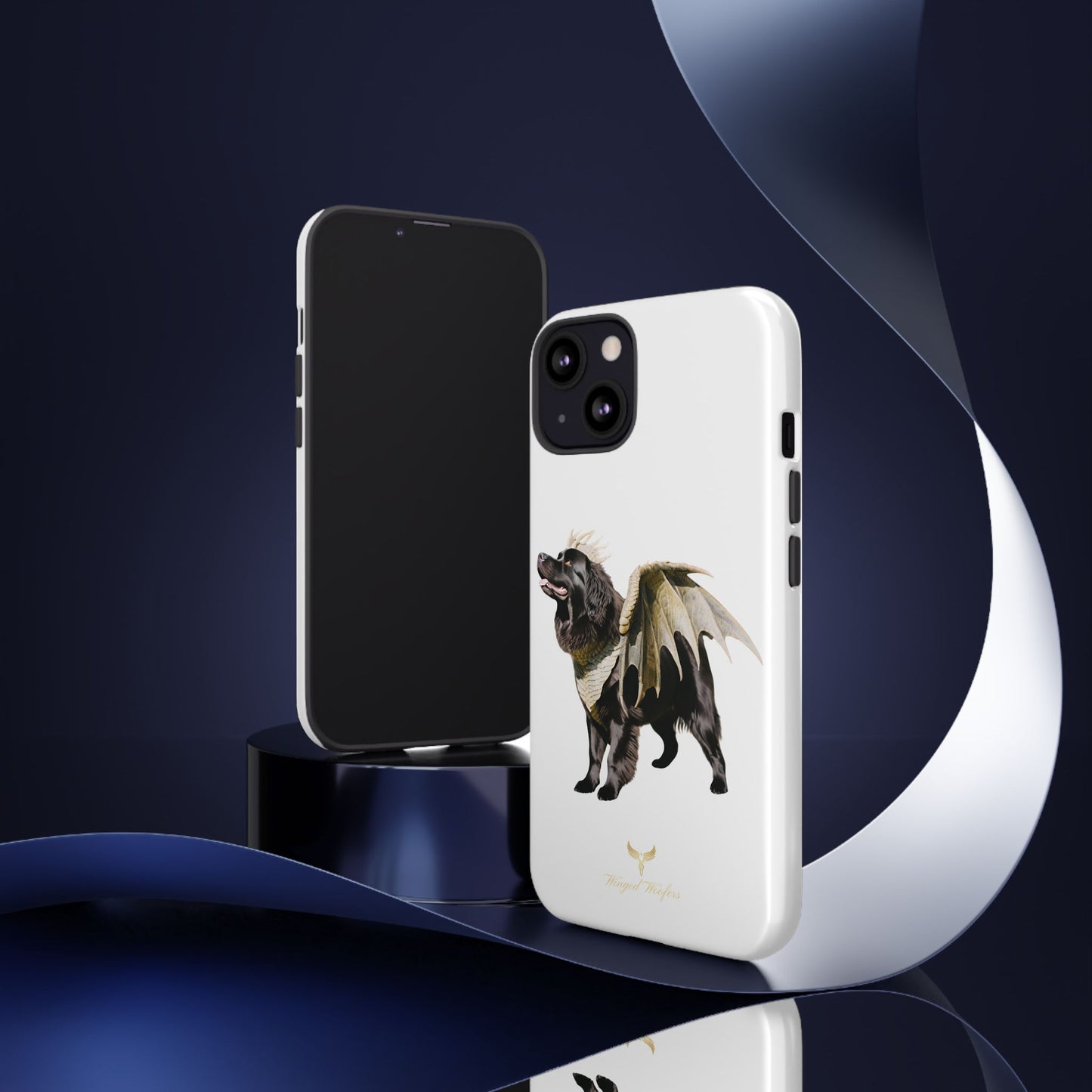 Magical Newfoundland Dog Phone Case - Tough & Stylish Cover with Winged Canine Design