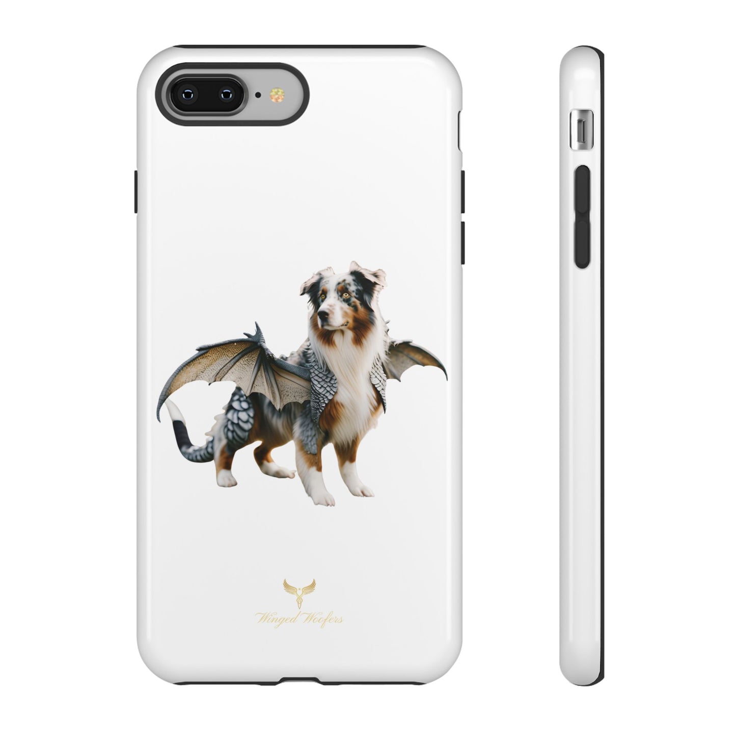 Fantasy Australian Shepherd Dog Phone Case with Wings - Tough Cases for Animal Lovers