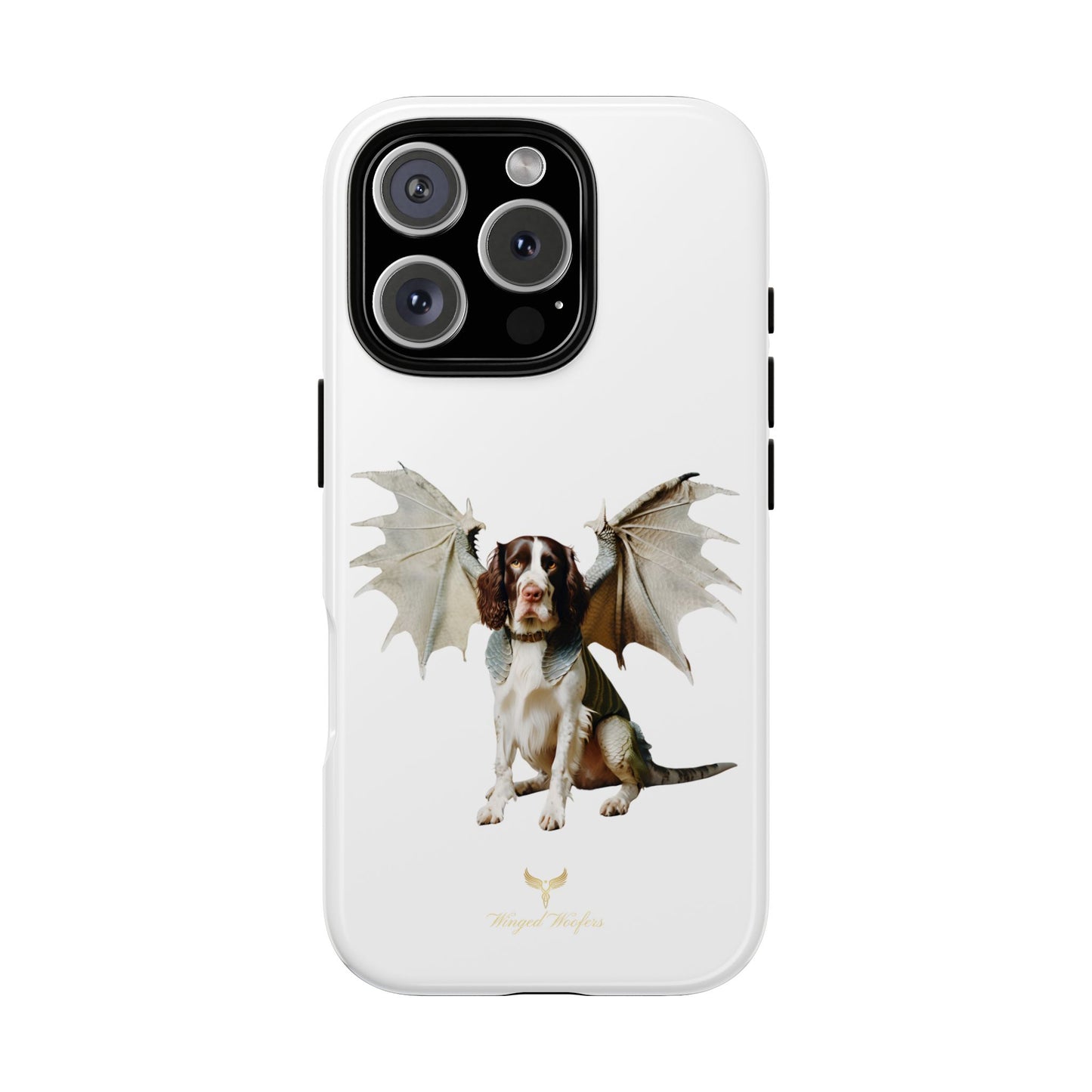 Fantasy Springer Spaniel Dog Phone Case - Tough Cases with Winged Companion Design