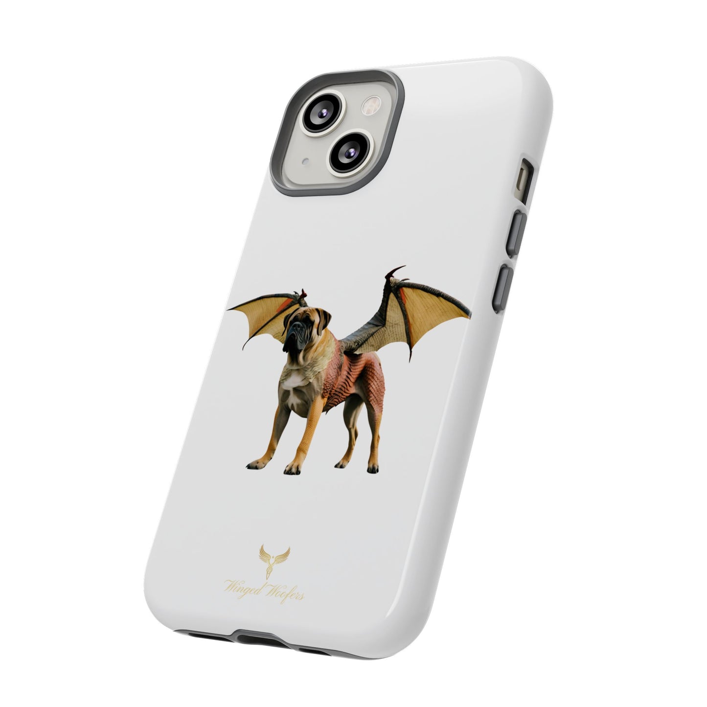 Fantasy Bullmastiff Dog Dragon Phone Case - Tough Cases with Winged Design