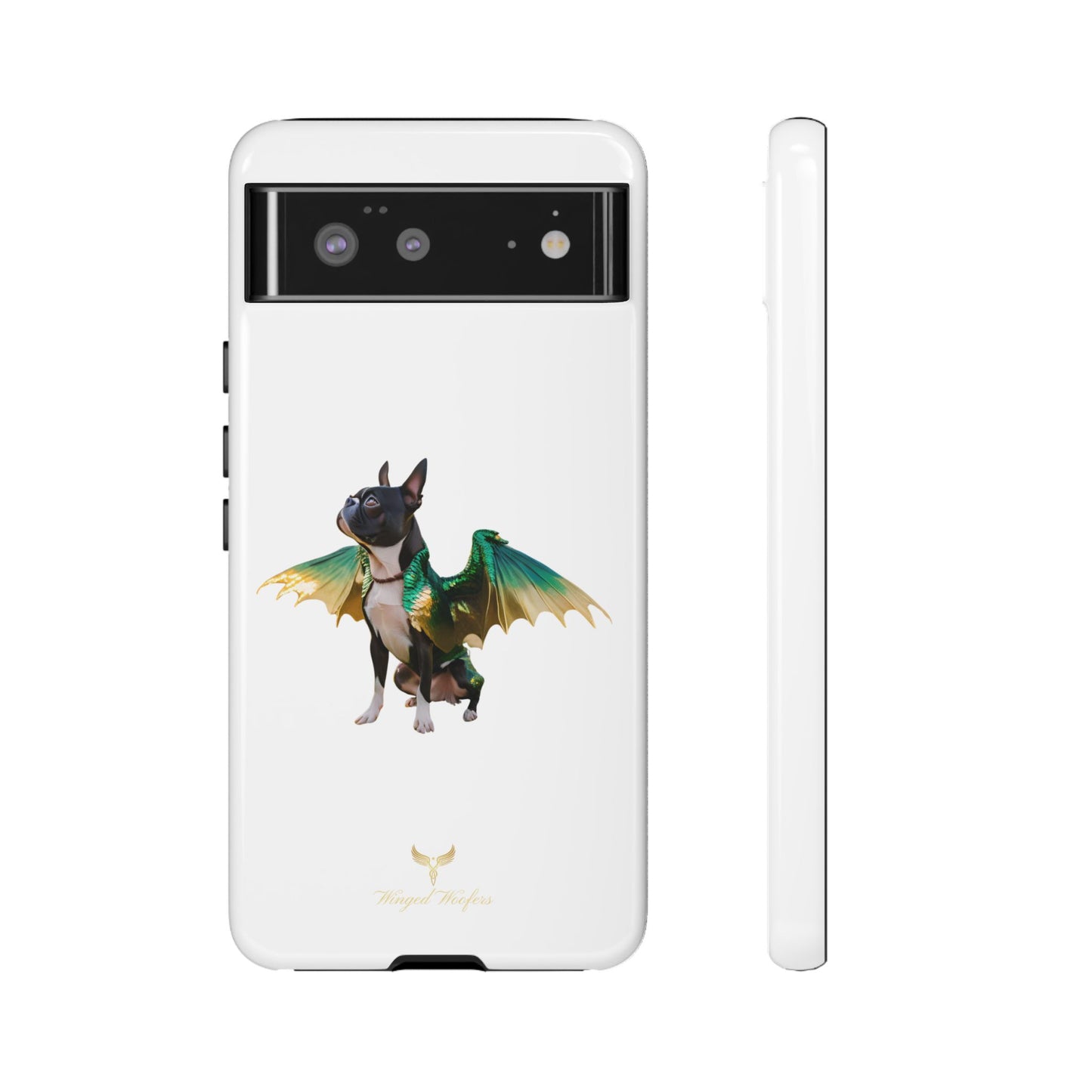 Fantasy Boston Terrier Dog Case - Tough Pet Protection with Wings Design