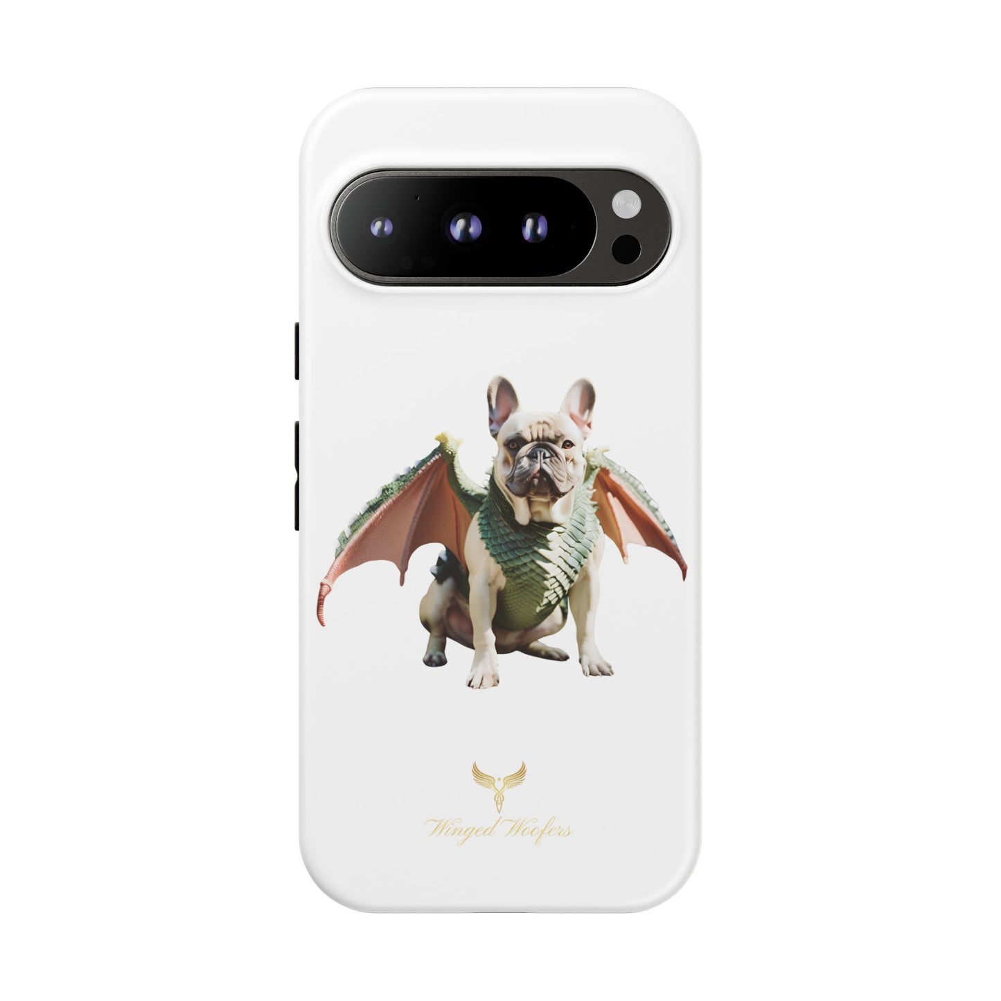 Fantasy French Bulldog Pet Phone Case with Dog in Wings Design