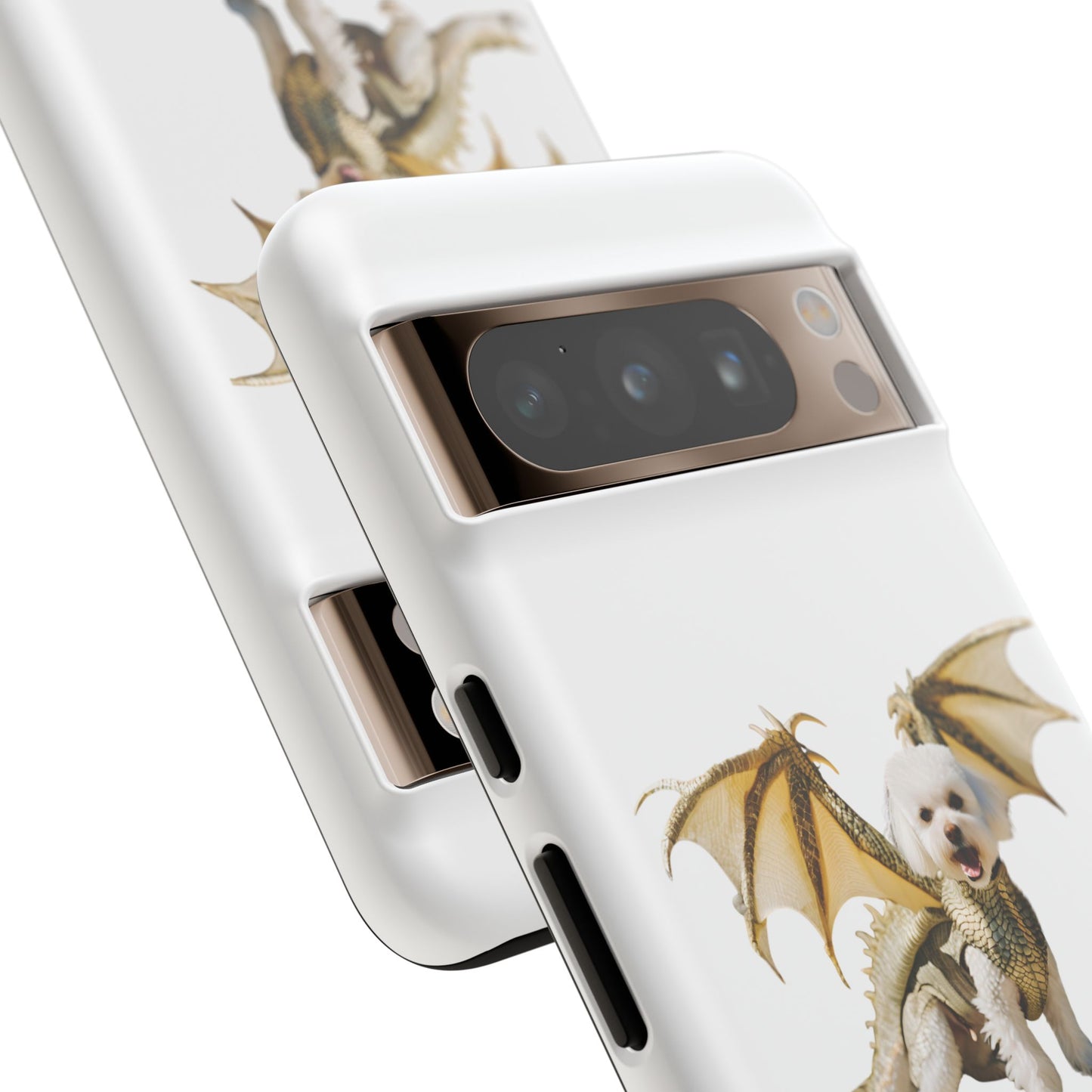 Cute Dragon Bichon Frisé Dog Phone Case - Tough and Stylish Pet-Themed Cover