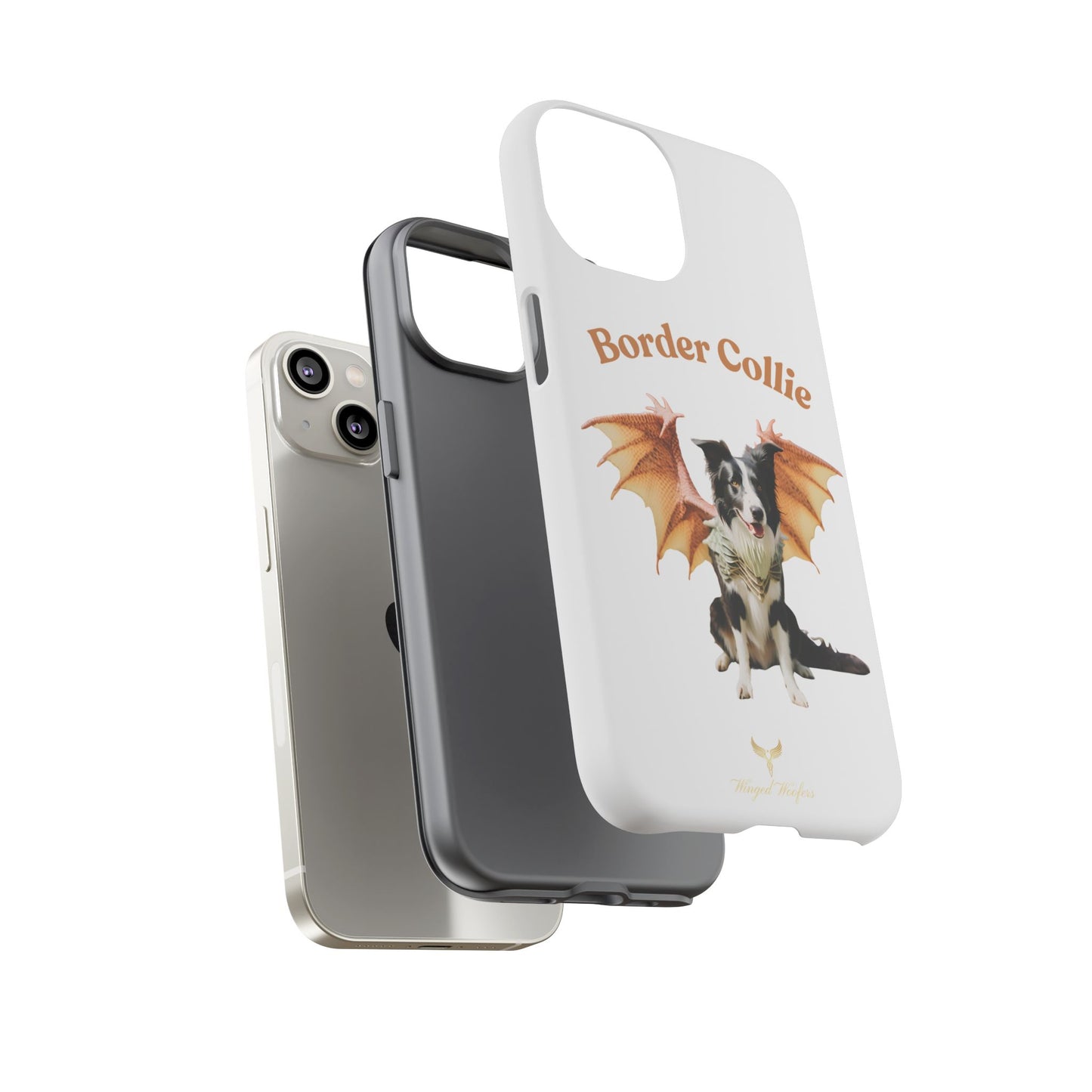 Border Collie Dragon Phone Case - Tough Cases for Dog Lovers