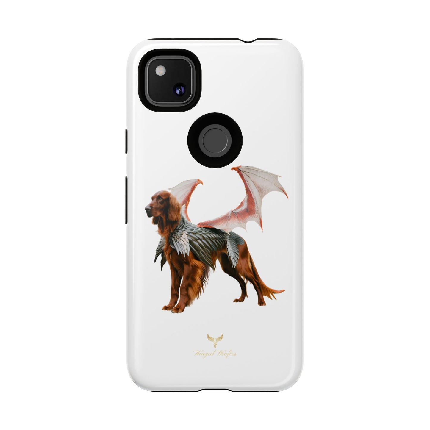 Fantasy Irish Setter with Dragon Wings Phone Case - Tough Cases with Winged Dog Design