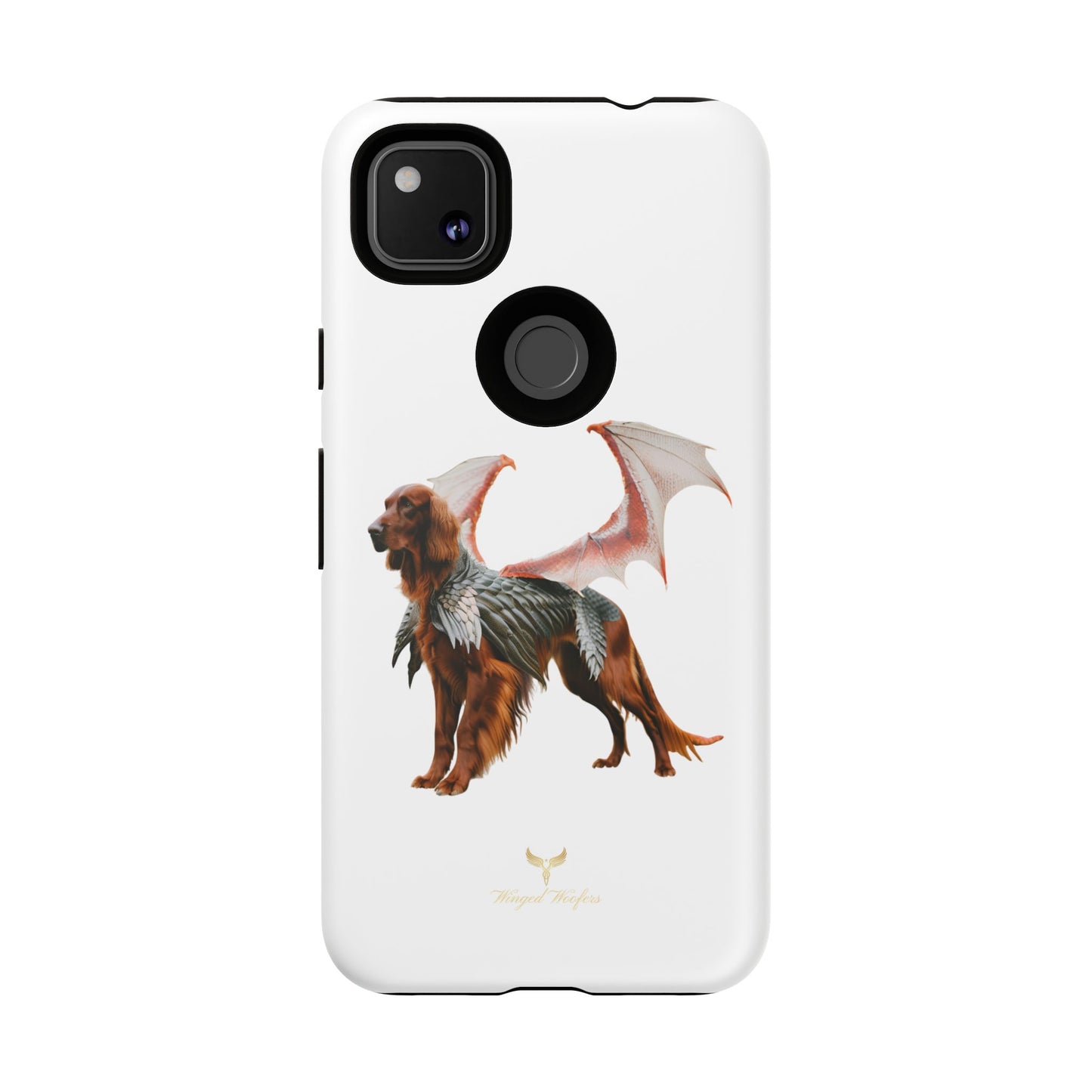 Fantasy Irish Setter with Dragon Wings Phone Case - Tough Cases with Winged Dog Design